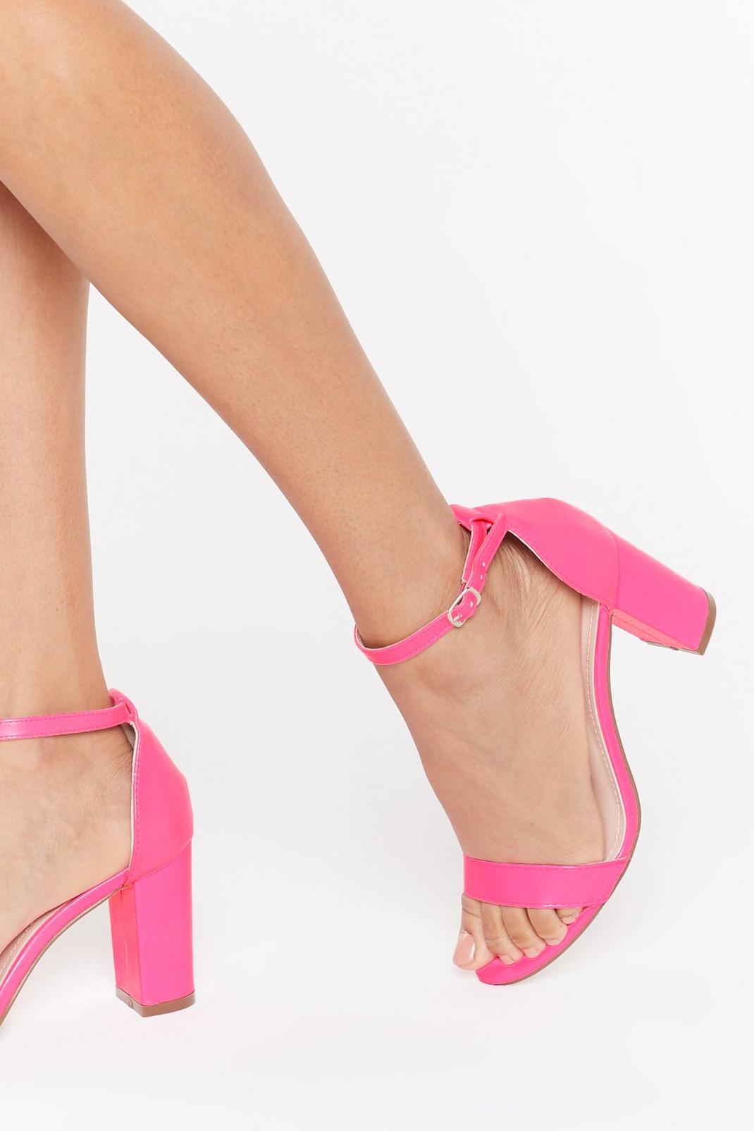 Step on Up Faux Leather Neon Heels image number 1
