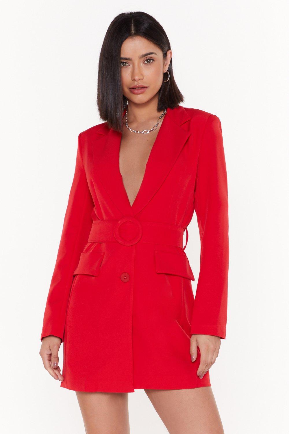 belted blazer dress