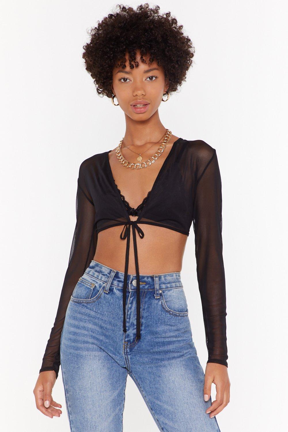 Weekend Mesh Tie Top | Nasty Gal