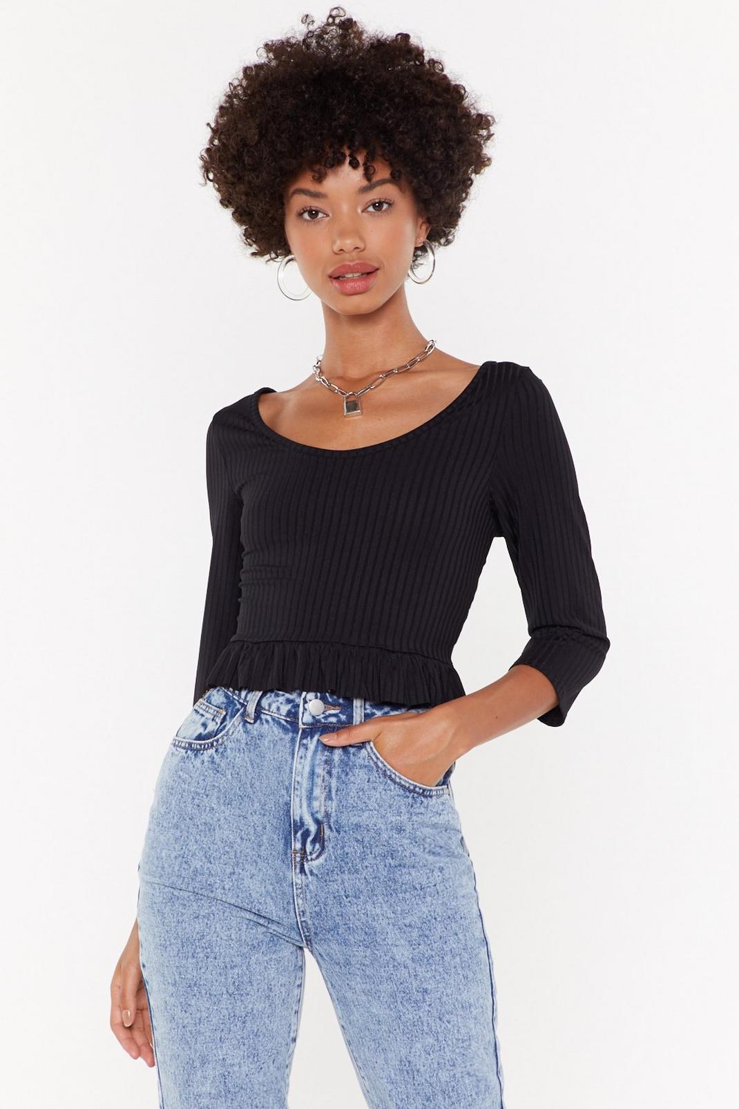 You're Frill the One Ribbed Crop Top image number 1