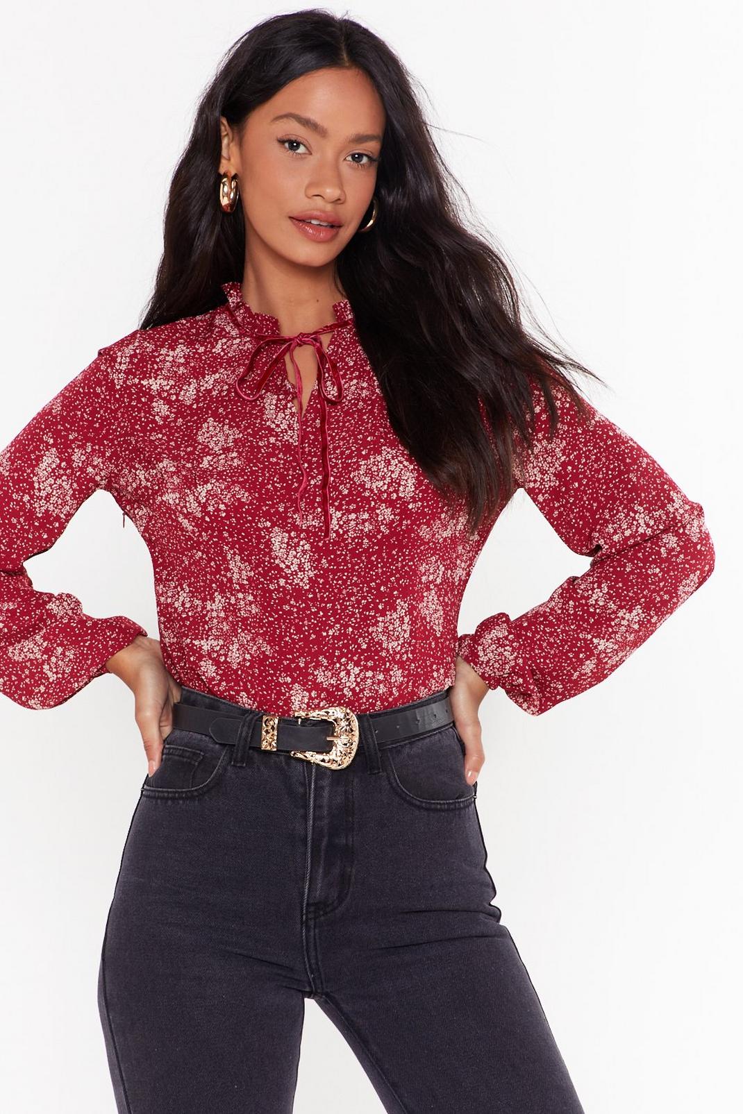 Floral Ruffle Blouse image number 1