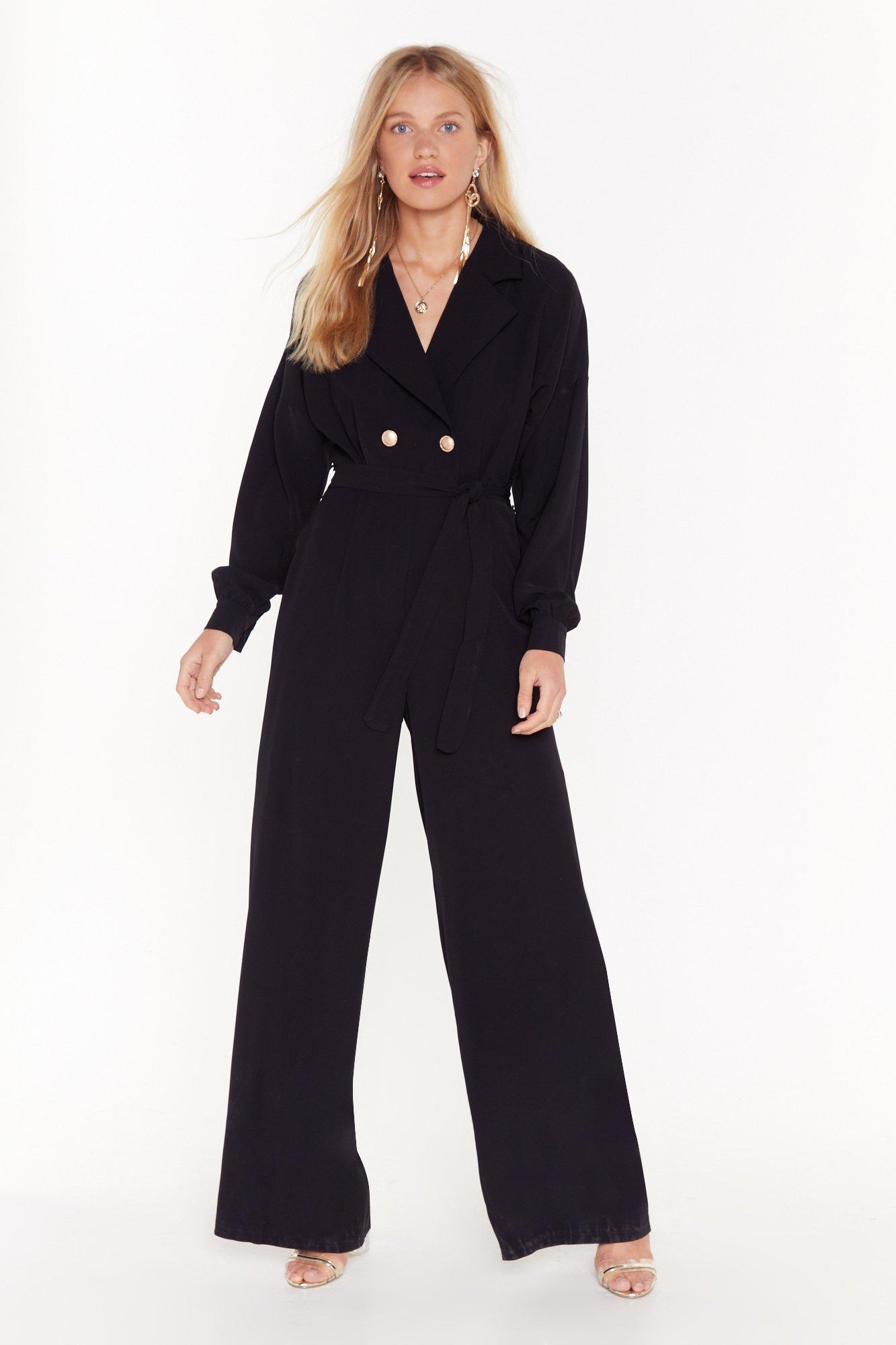 black tailored jumpsuit