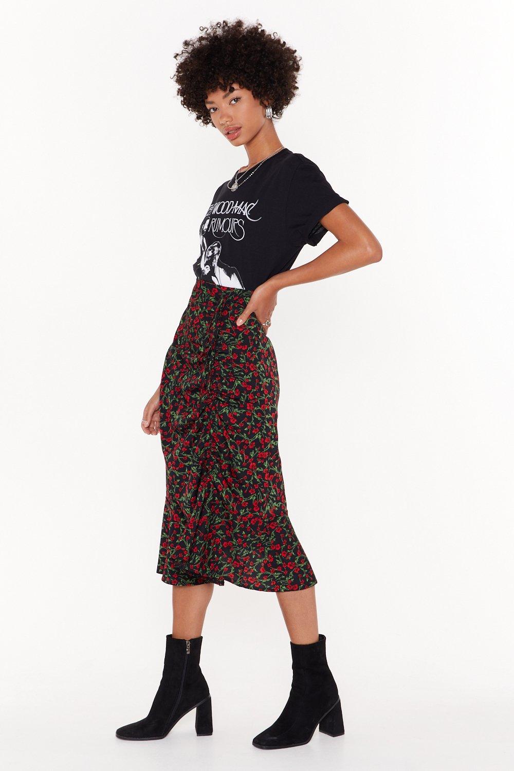 Nasty gal red midi sale skirt