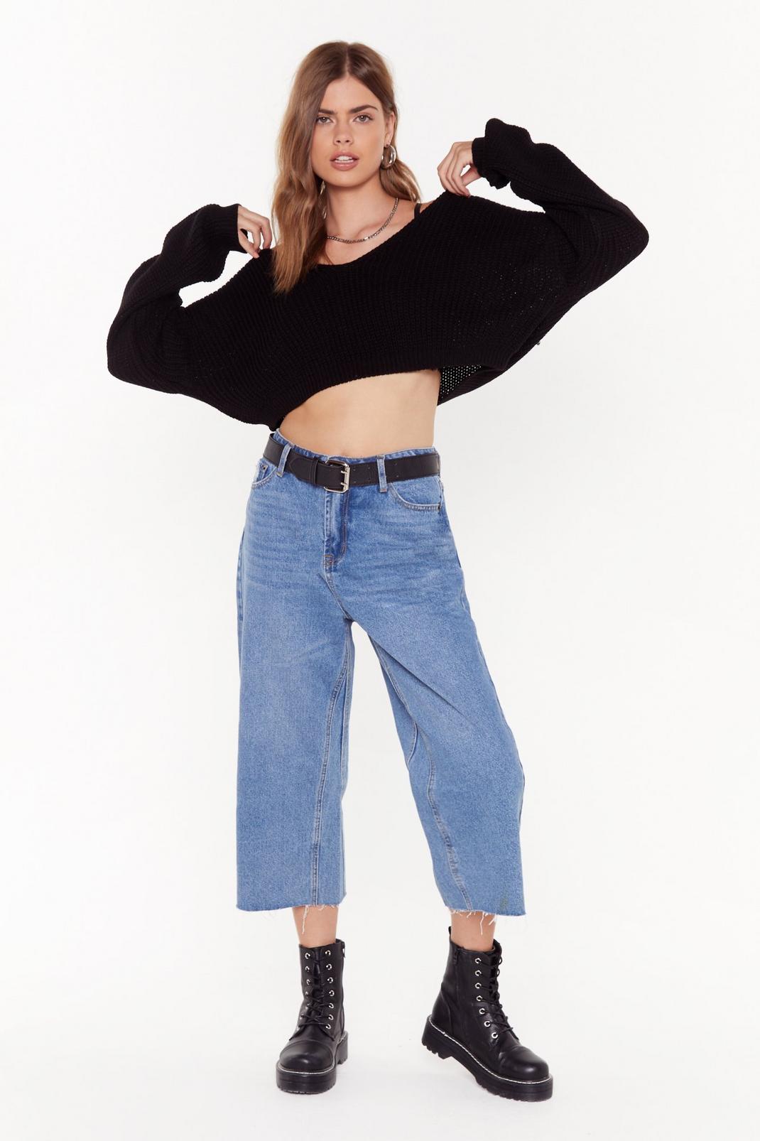 You Belong With V Cropped Knit Sweater image number 1