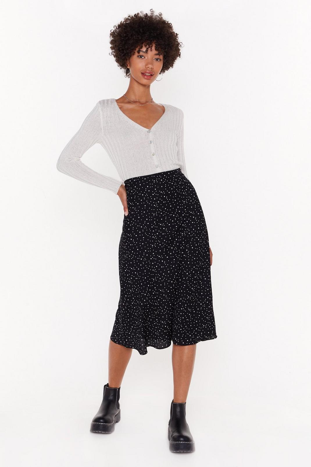 Polka Dot Star Print Midi Skirt image number 1
