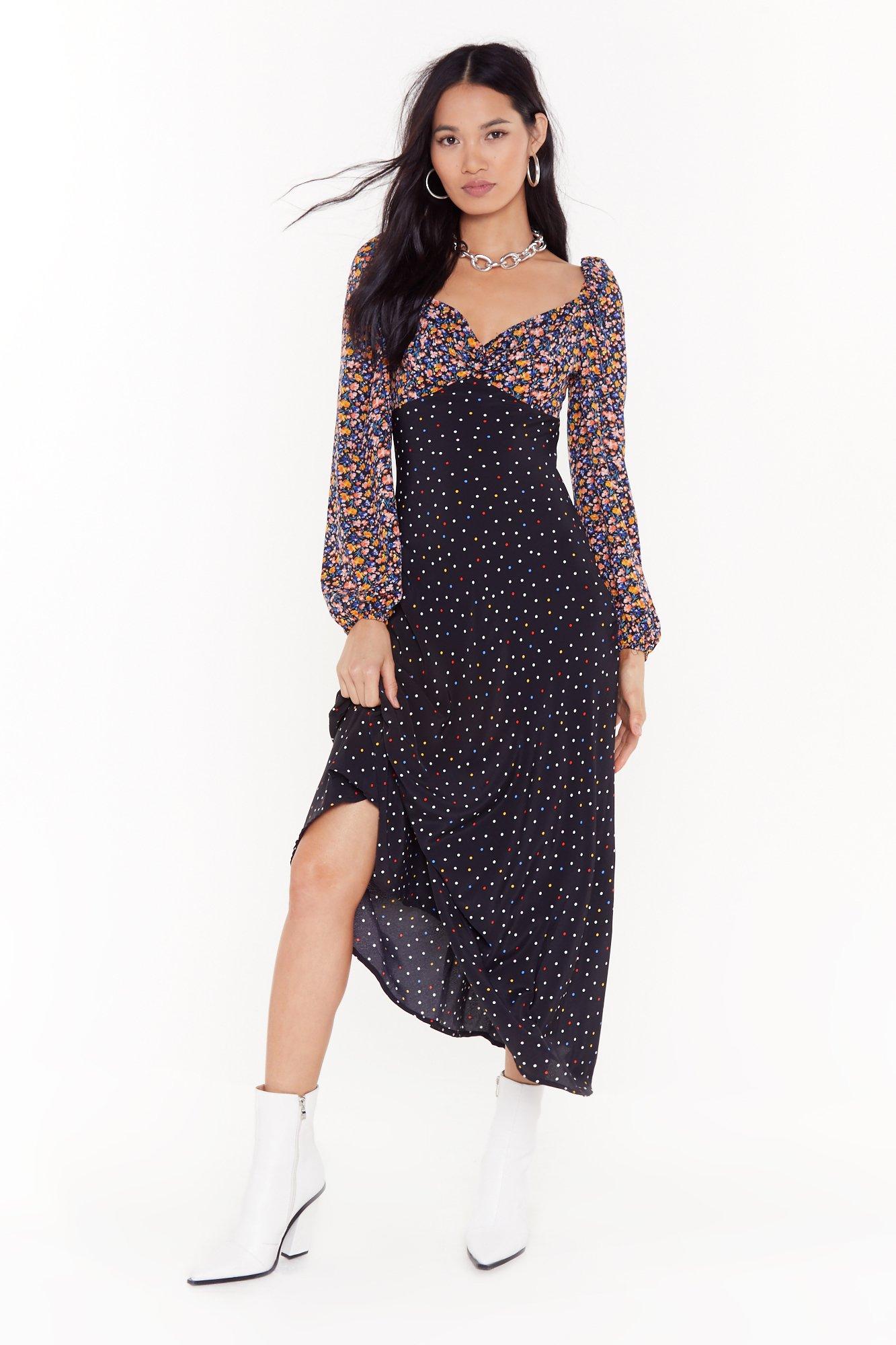 nasty gal floral midi dress