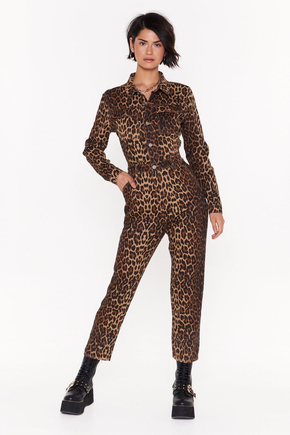 leopard denim dress