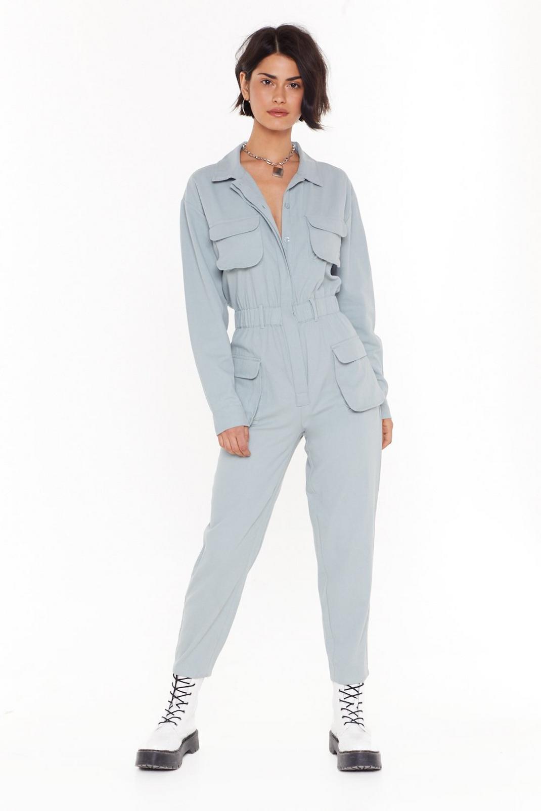 Denim Boilersuit with Elasticized Waist | Nasty Gal