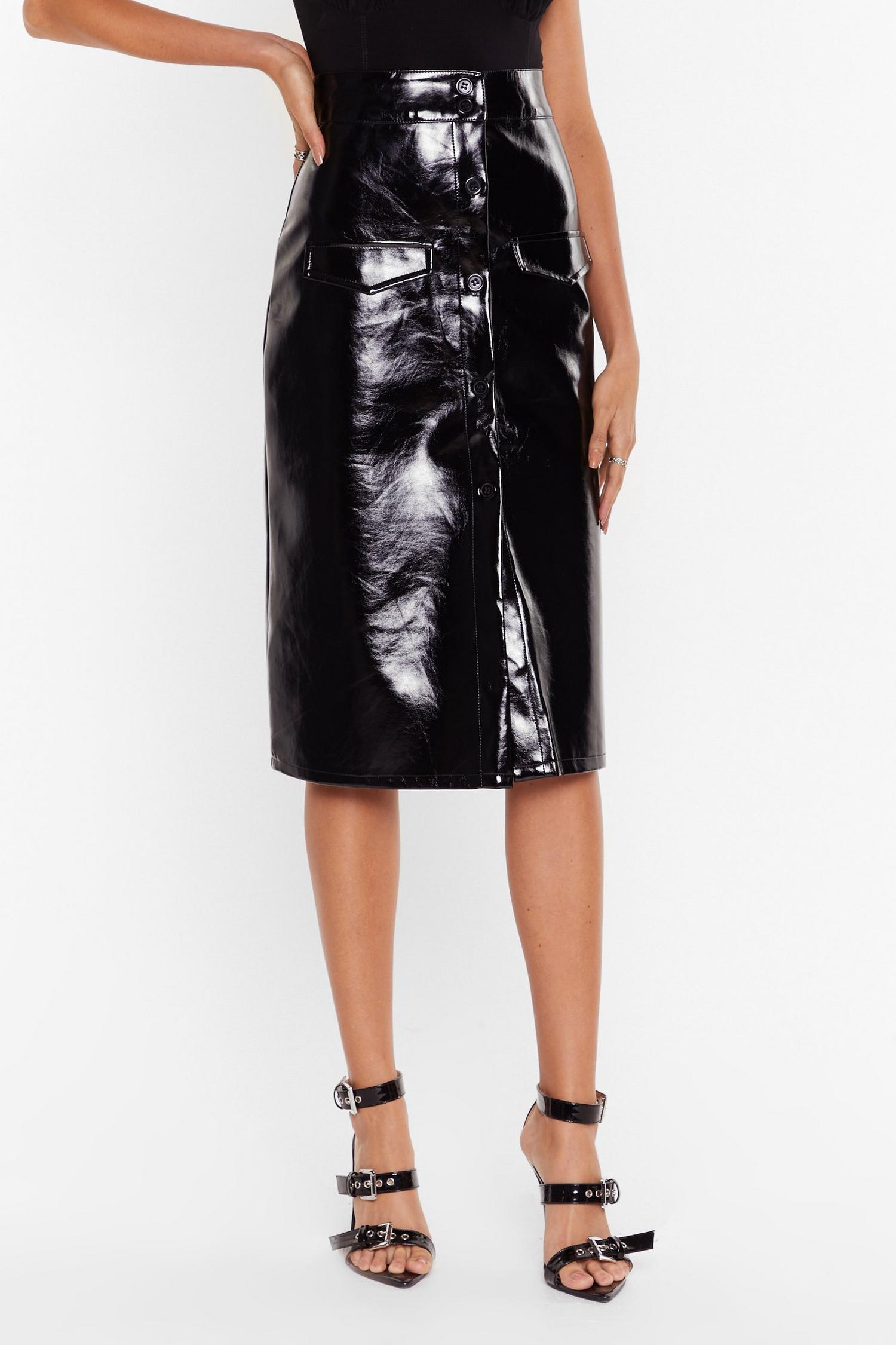 Rise and Shine Vinyl Midi Skirt | Nasty Gal