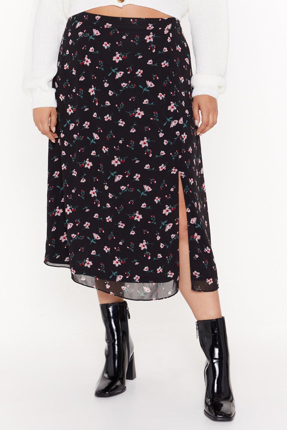 Nasty gal 2025 floral midi skirt