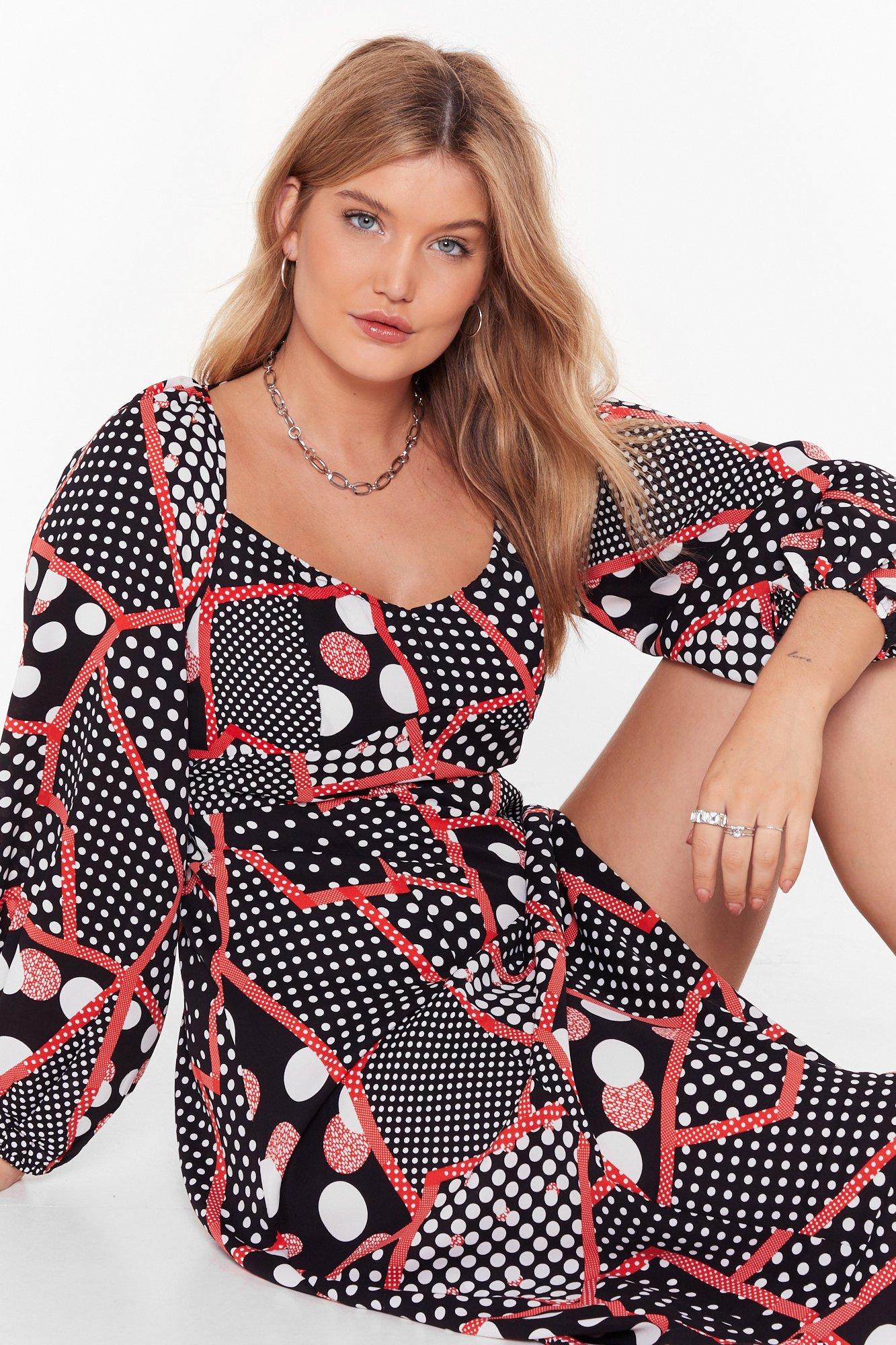 mixed polka dot dress