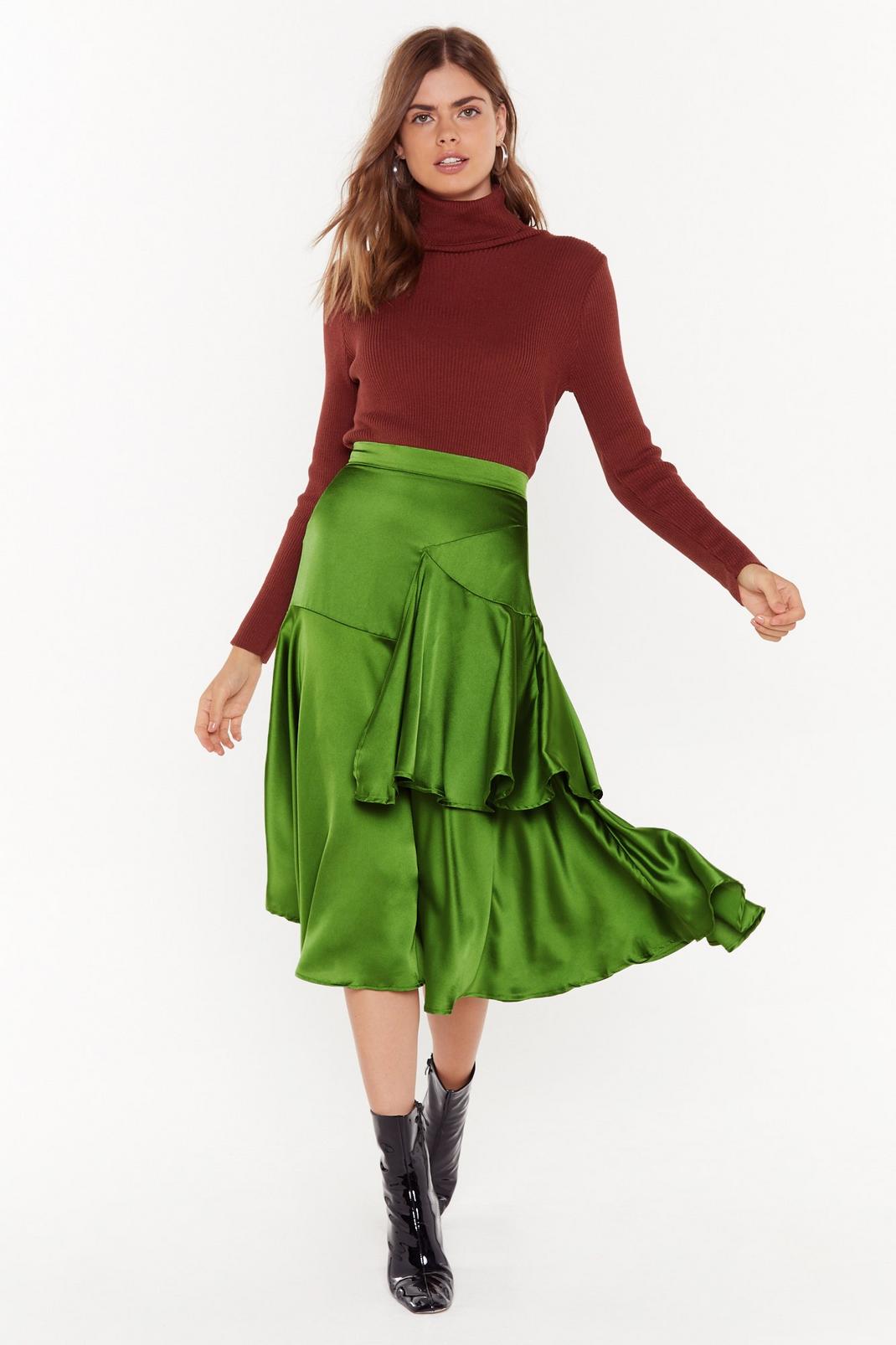 Tier's What's Gonna Satin Midi Skirt image number 1