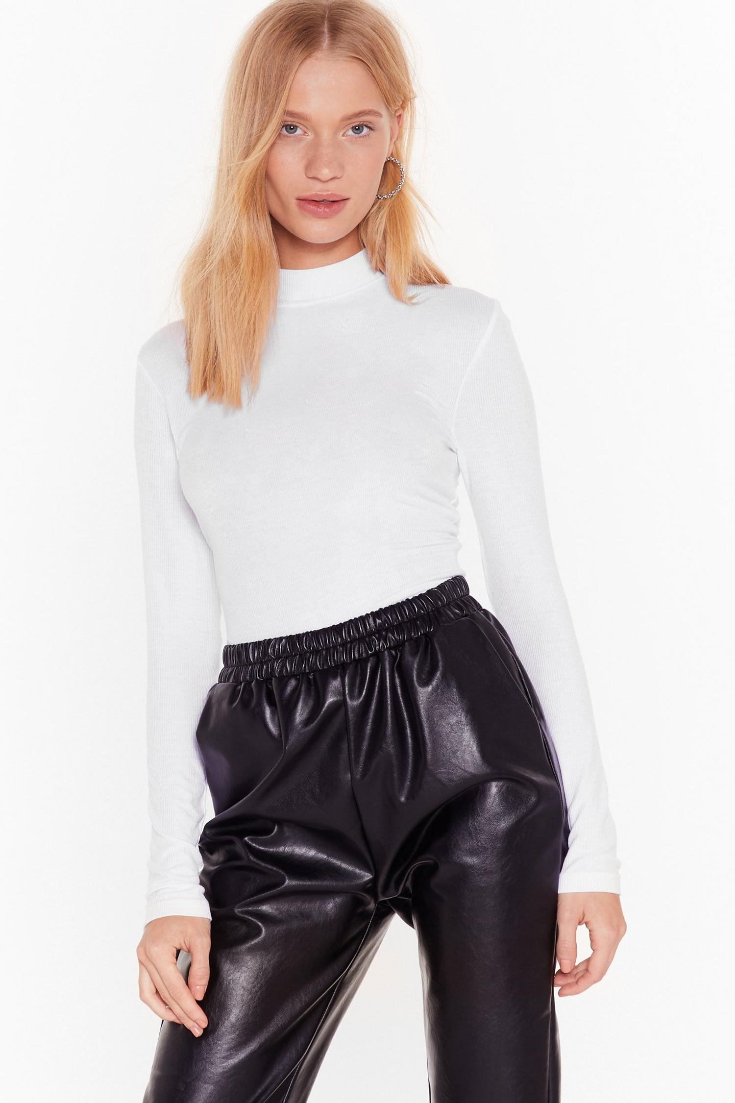 Get Fit Right Ribbed High-Neck Bodysuit | Nasty Gal