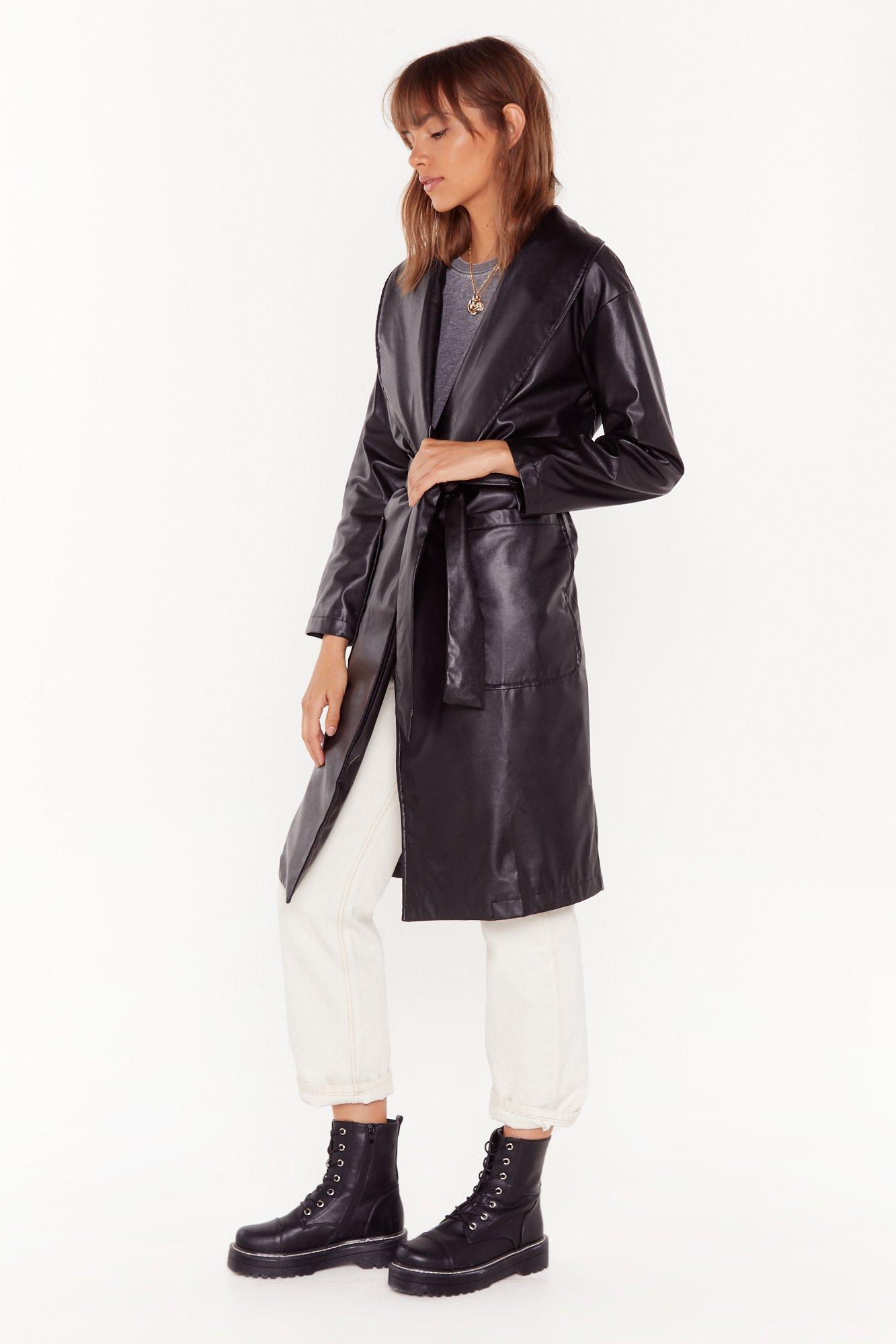 happily faux leather after relaxed blazer