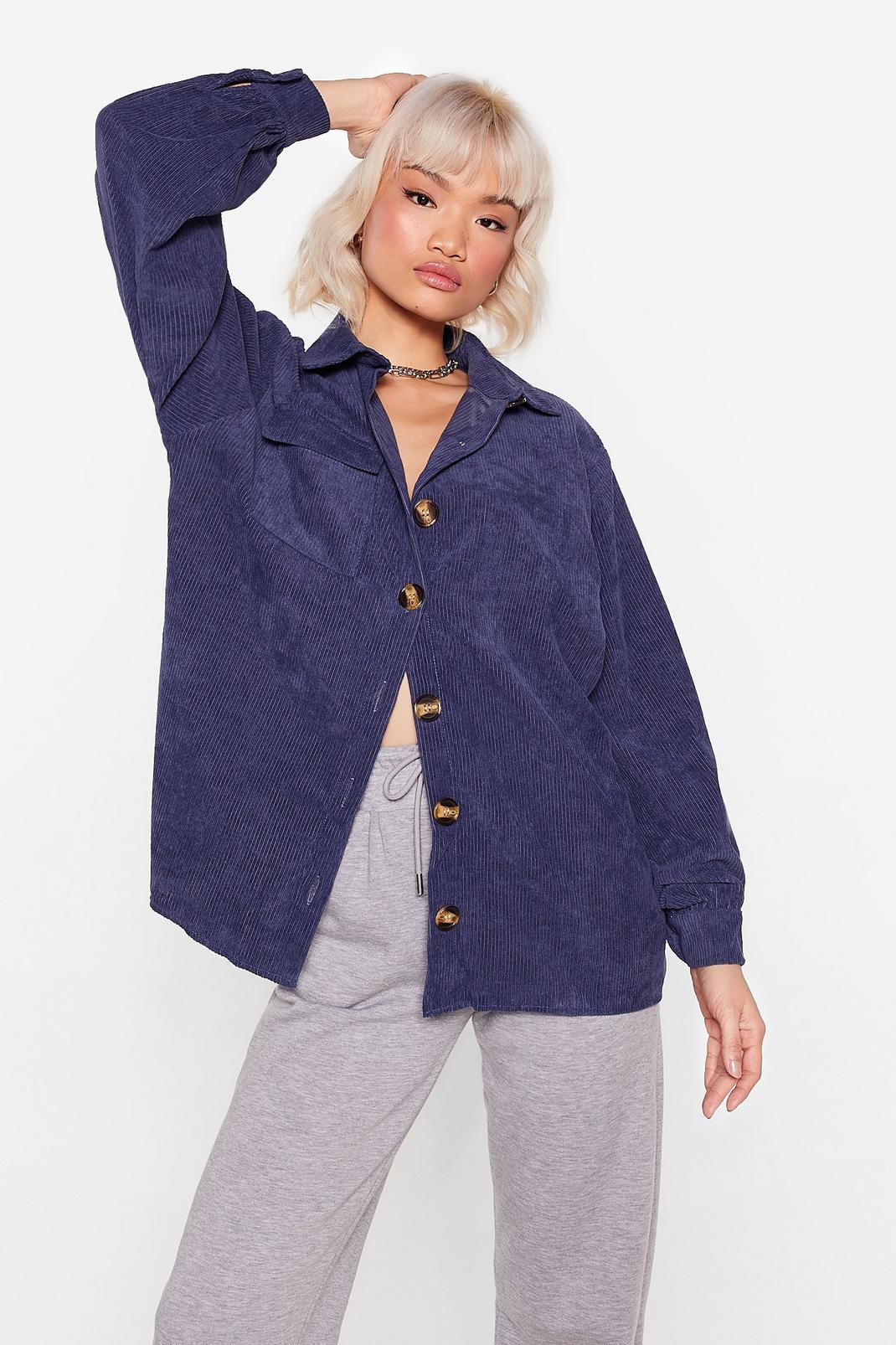 263 Corduroy Button Oversized Shirt image number 1