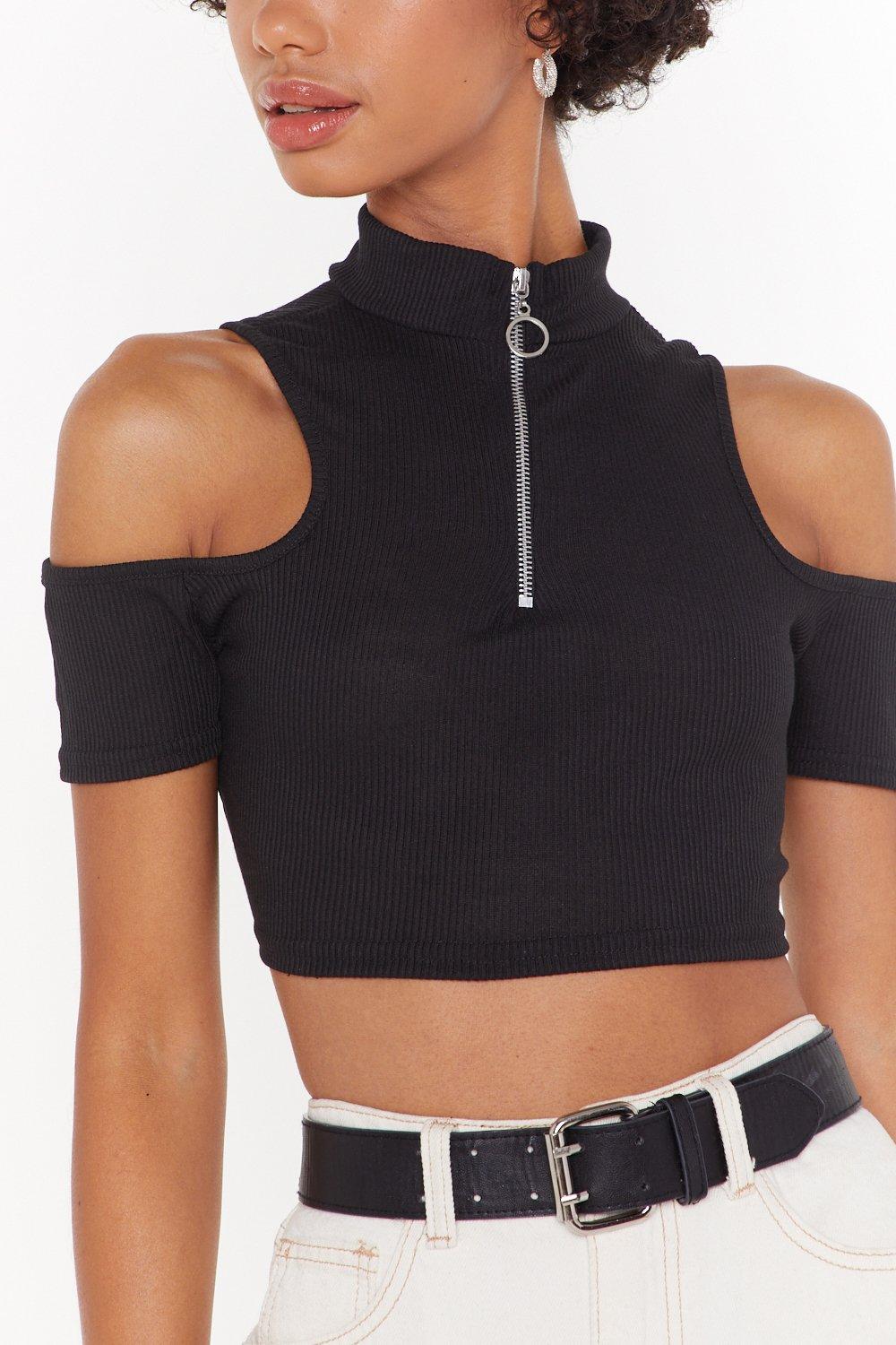  Zipper Crop Top