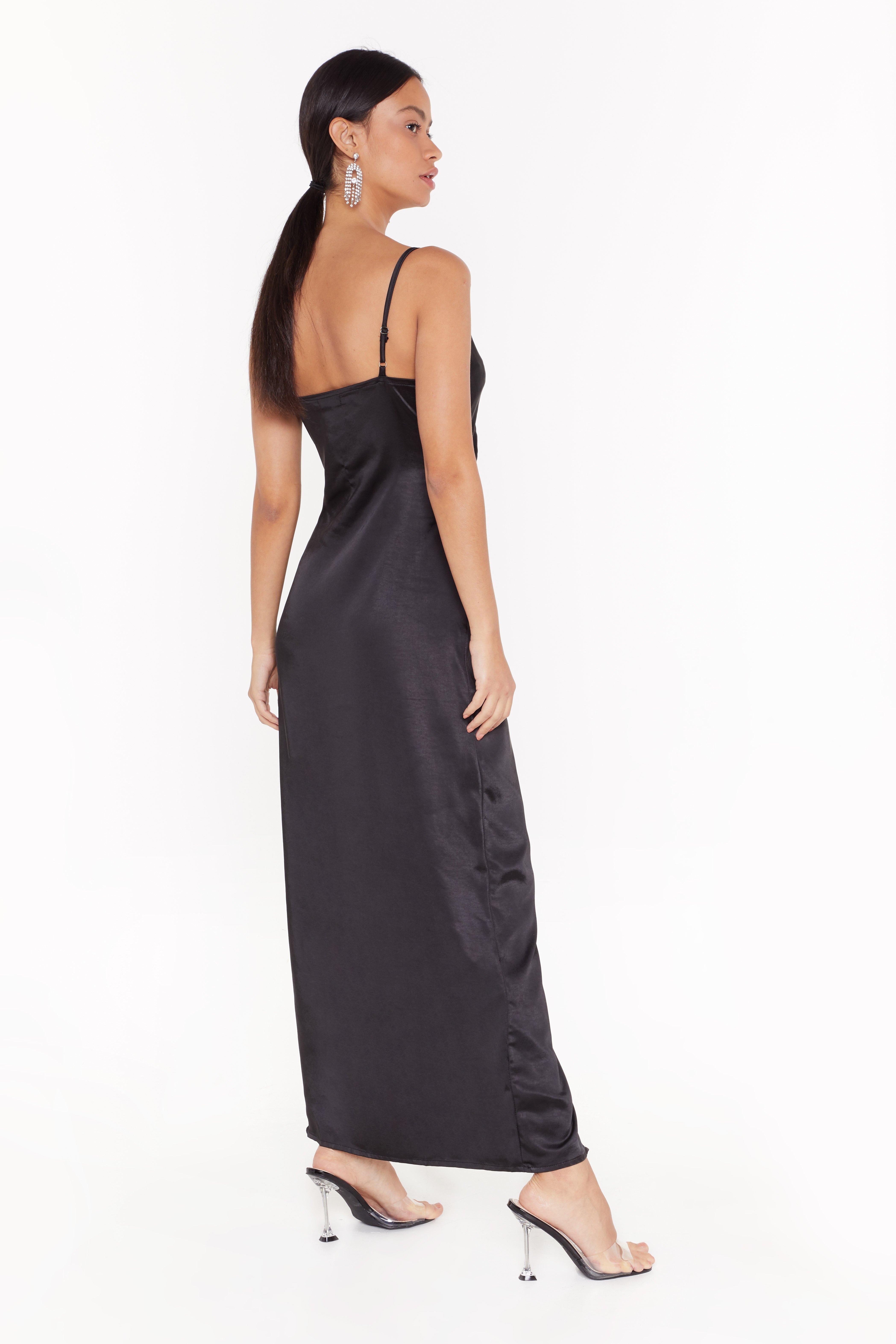 Cowl play satin outlet dress nasty gal