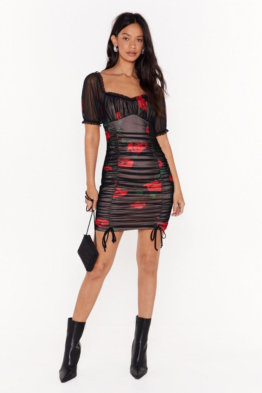 Too Many Rose and Cons Floral Mesh Dress image number 1