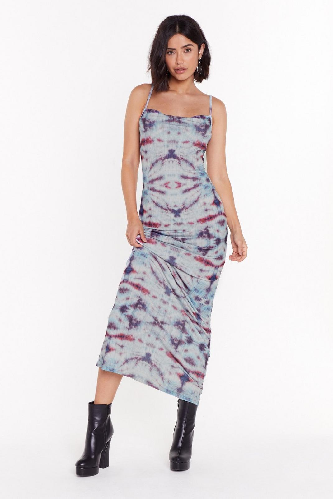 Strappy Tie Dye Midi Dress image number 1