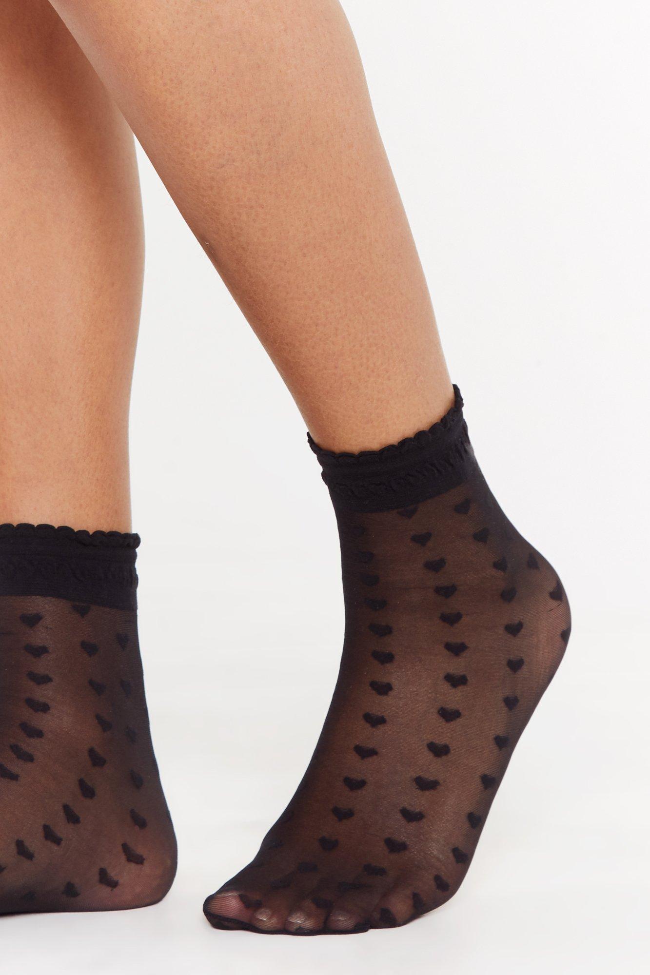 Mesh Heart Socks