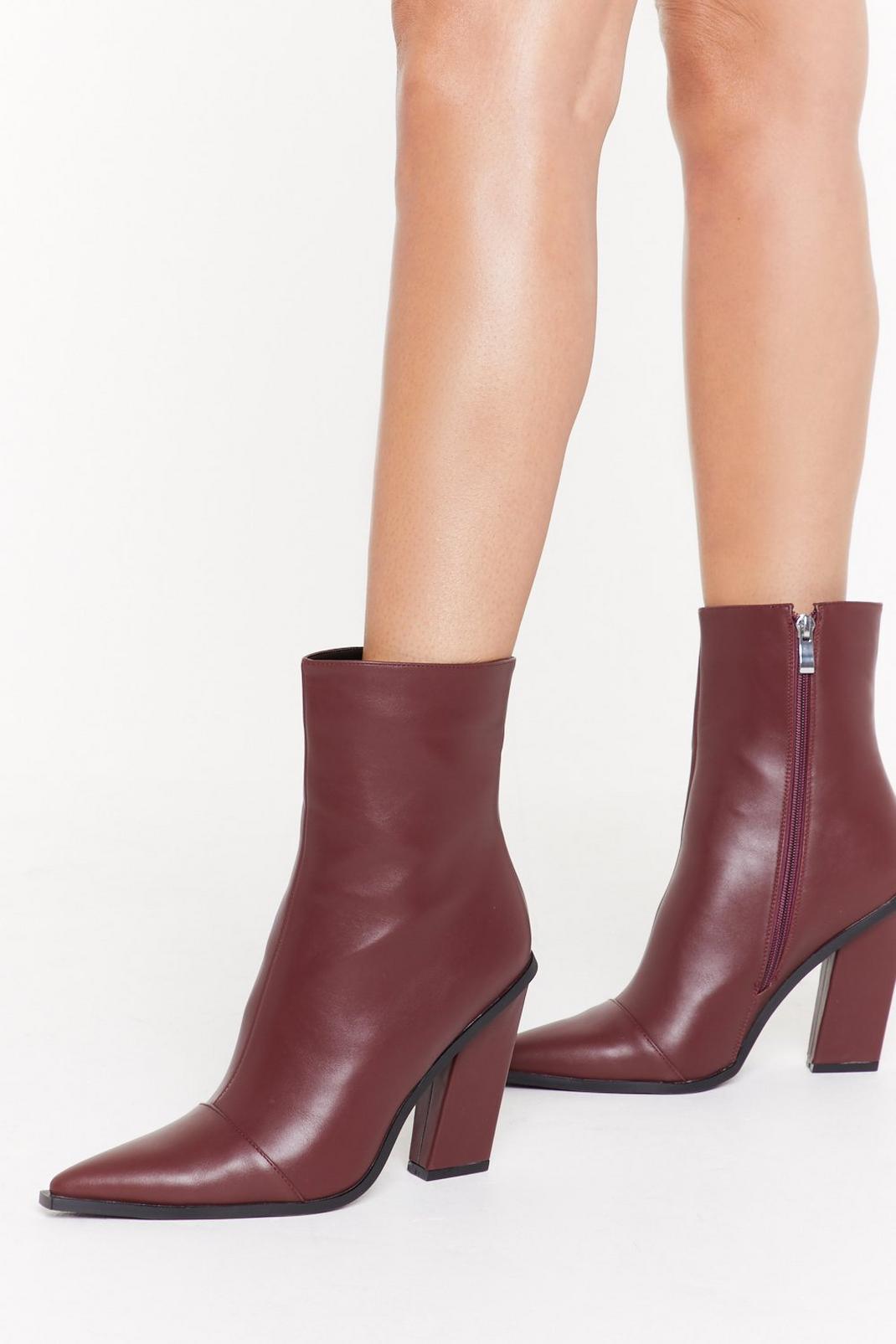 Point Me in the Right Direction Faux Leather Pointed Boots image number 1