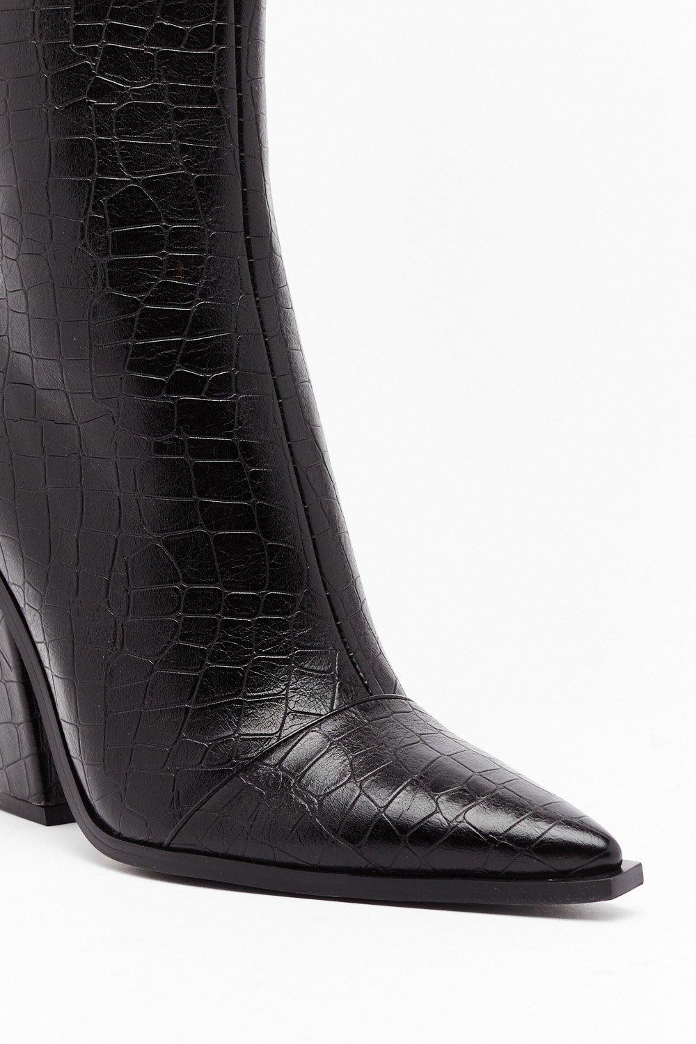 Bottines best sale pointues croco