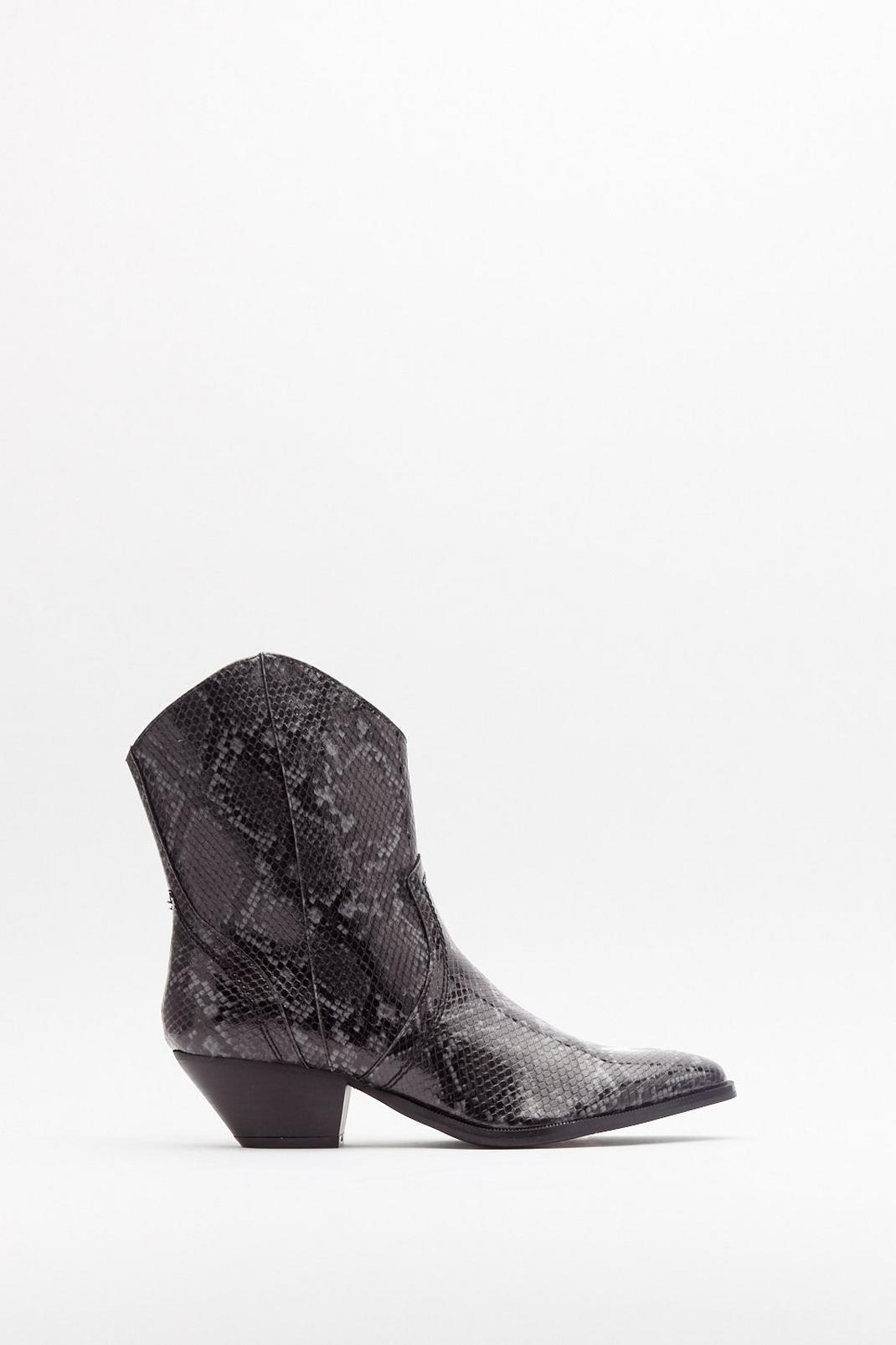 Grey Snake the Risk Faux Leather Western Boots image number 1