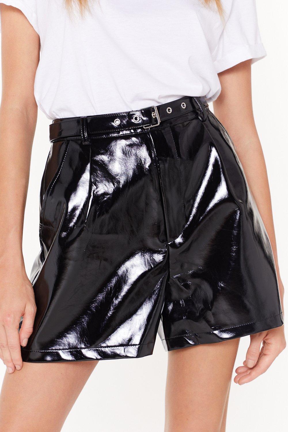 Vinyl high 2025 waisted shorts