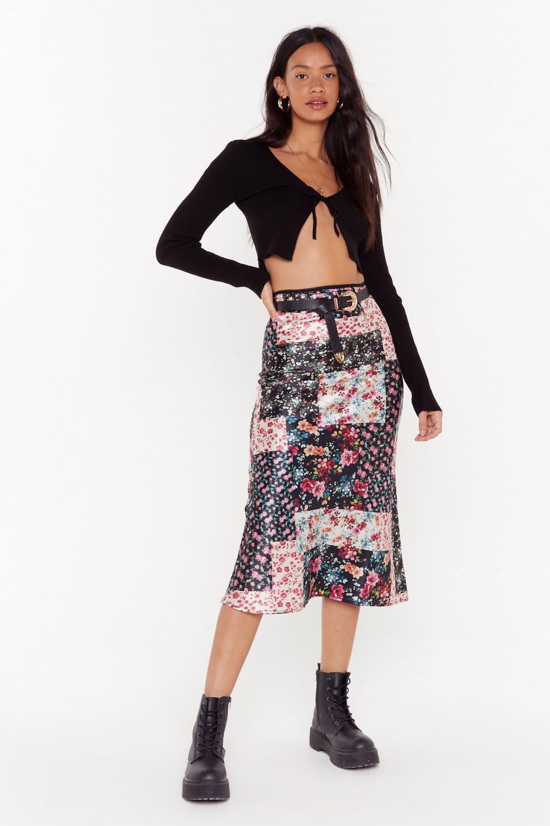 Grow Happy Day's Satin Midi Skirt image number 1