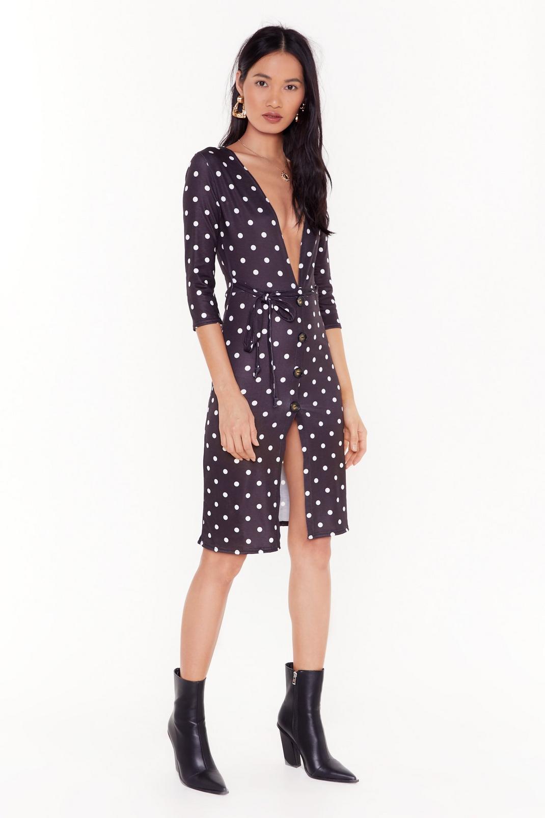 Don't Spot Being Yourself Polka Dot Midi Dress image number 1