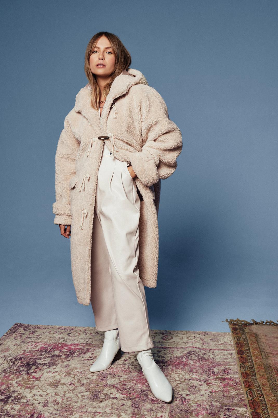 Right Here Waiting Oversized Faux Shearling Coat image number 1