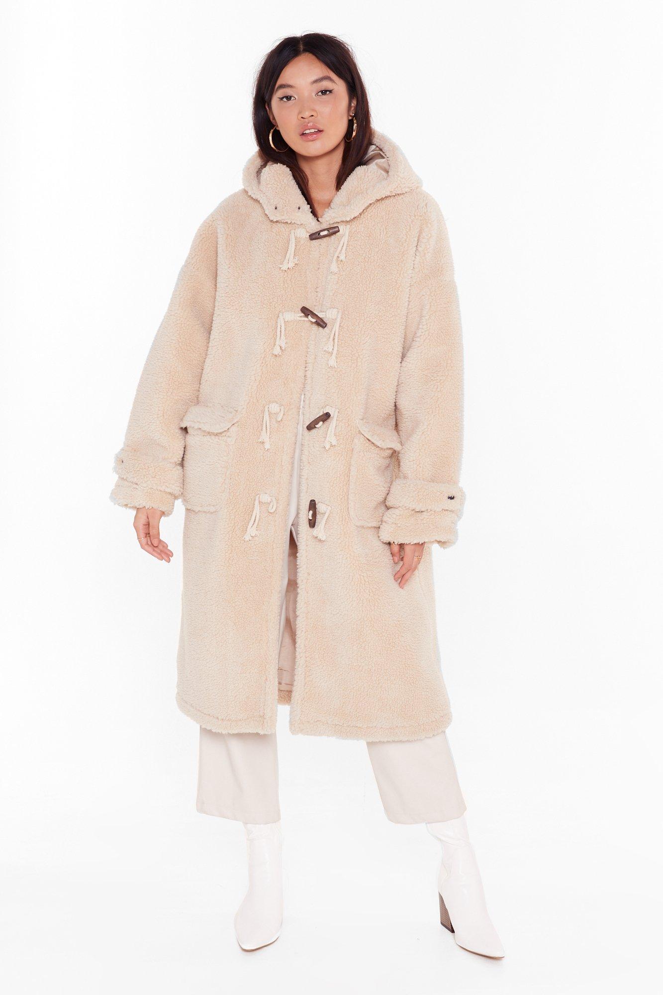 teddy long line coat