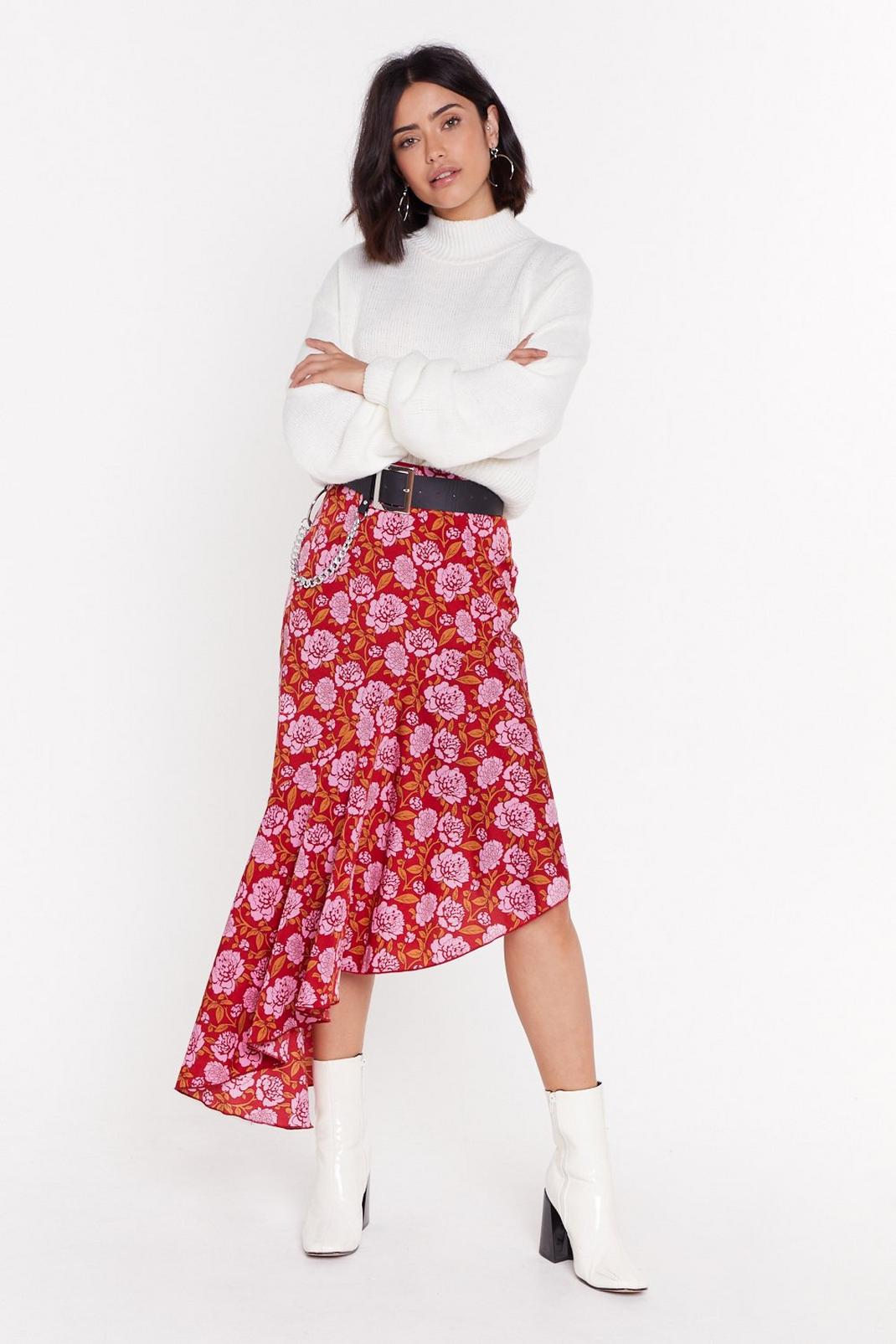 Staying Alive Floral Midi Skirt image number 1