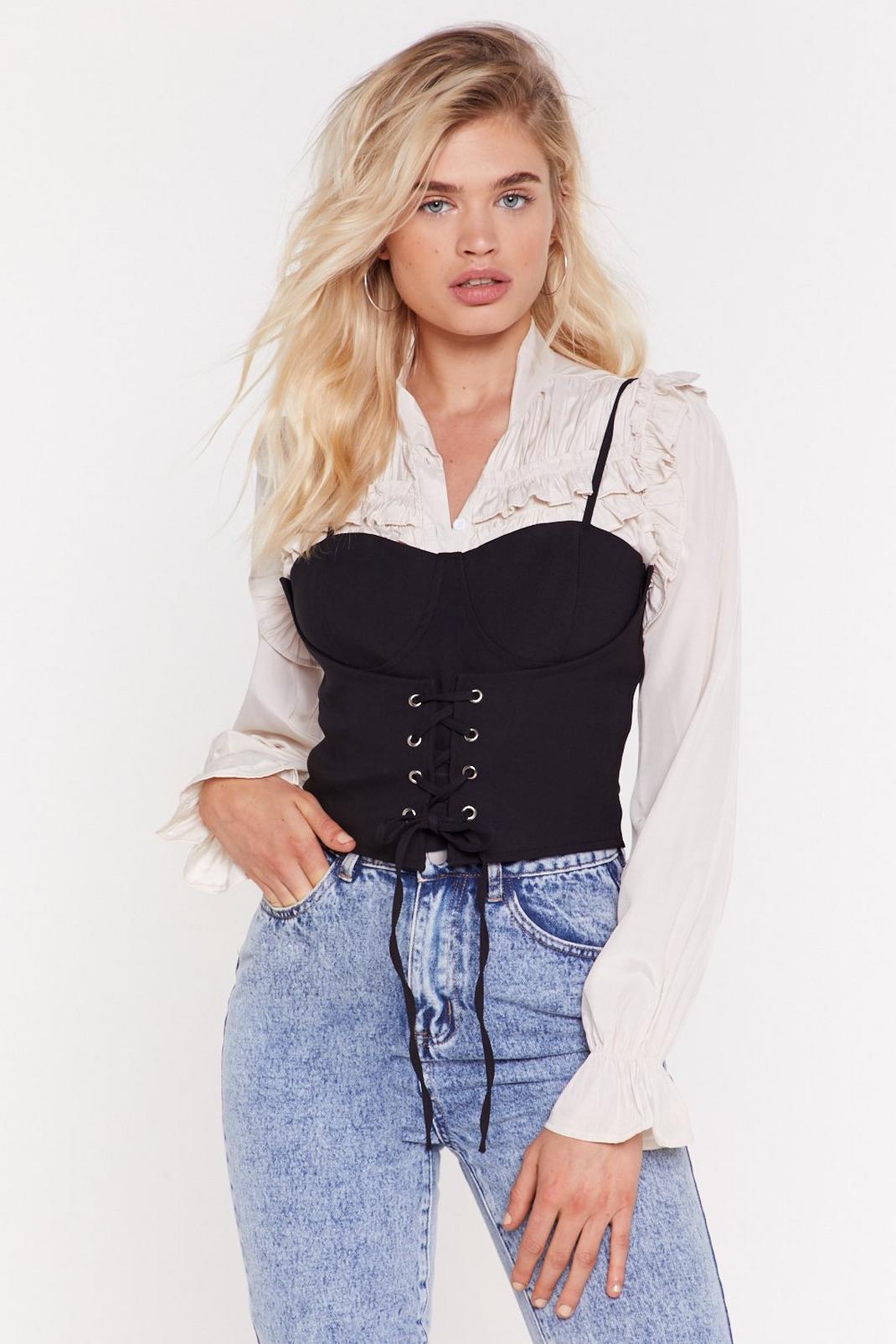 Lace Go Out Lace-Up Corset Top image number 1