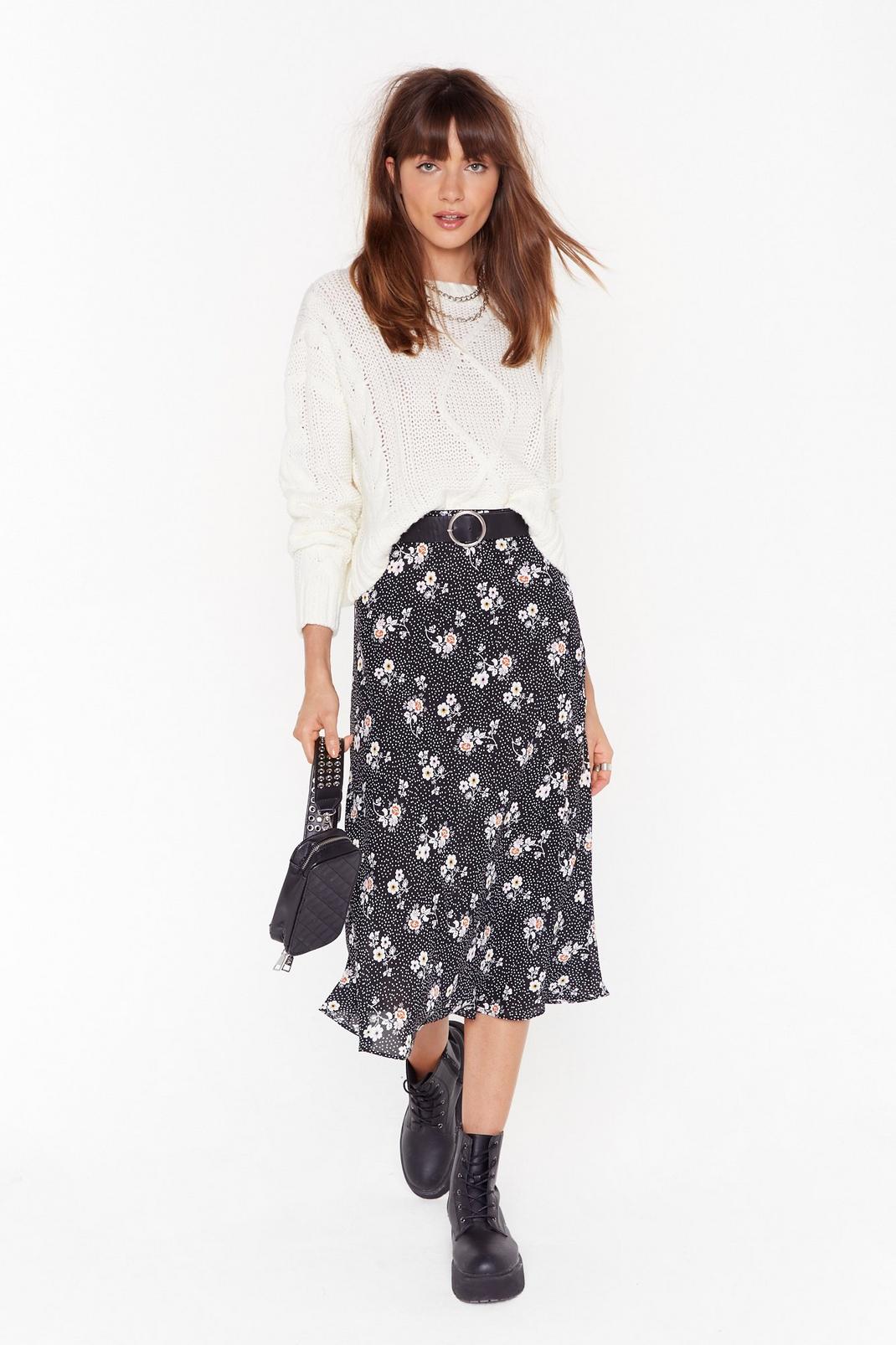 You've Found My Sweet Spot Floral Midi Skirt image number 1