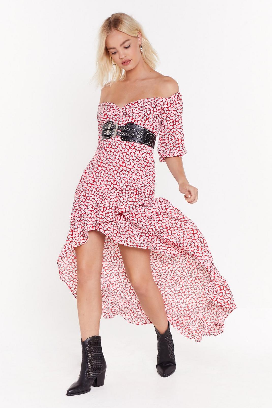 Keeping Things Frill Floral Maxi Dress image number 1