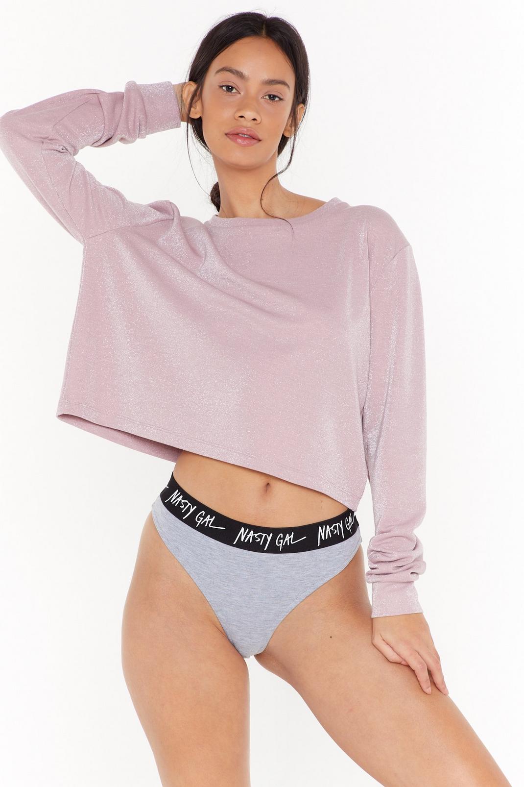 Pink No Bad Vibes Relaxed Lounge Jumper image number 1