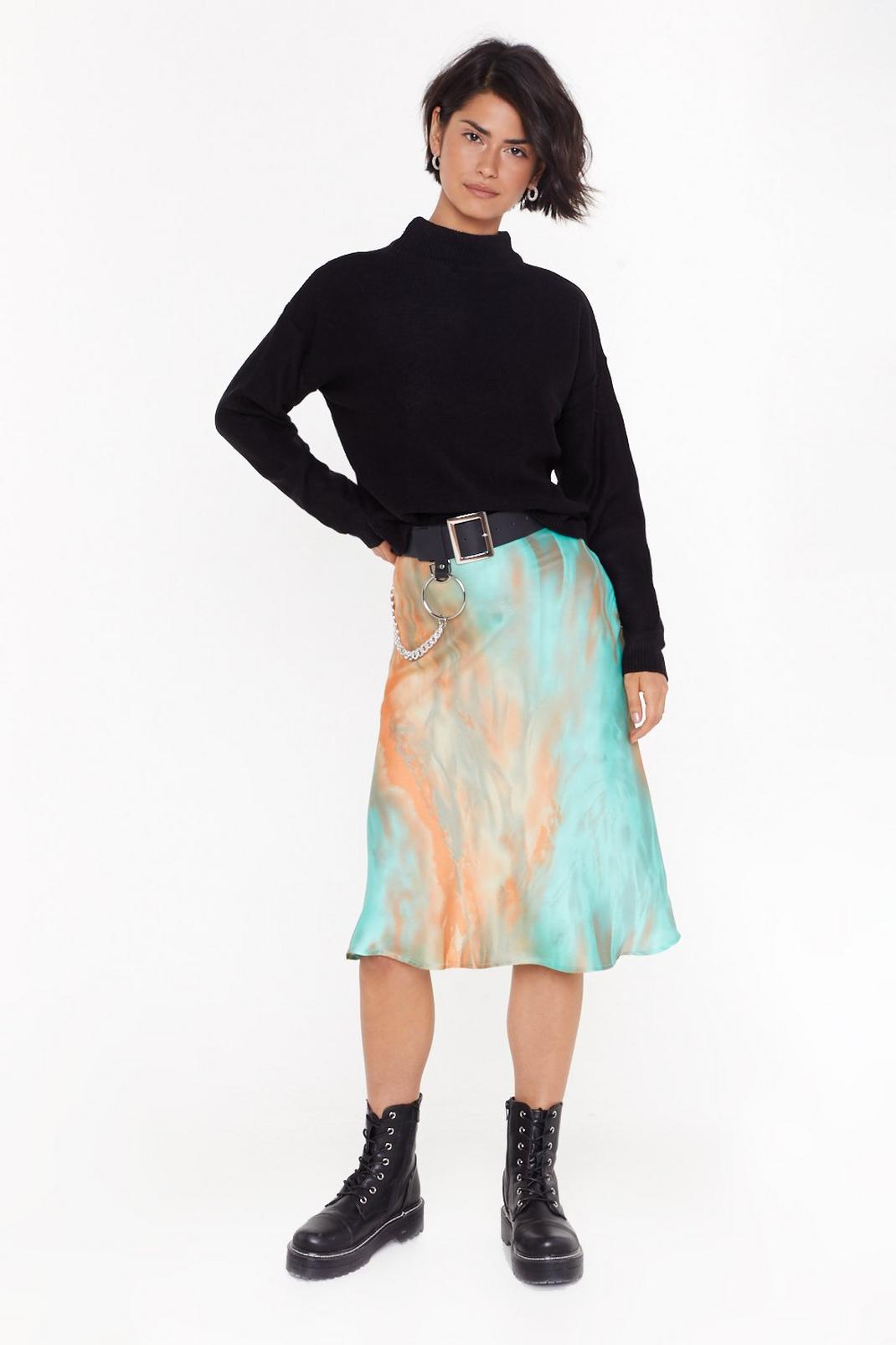 Tie Dye Bias  Cut Midi Skirt image number 1