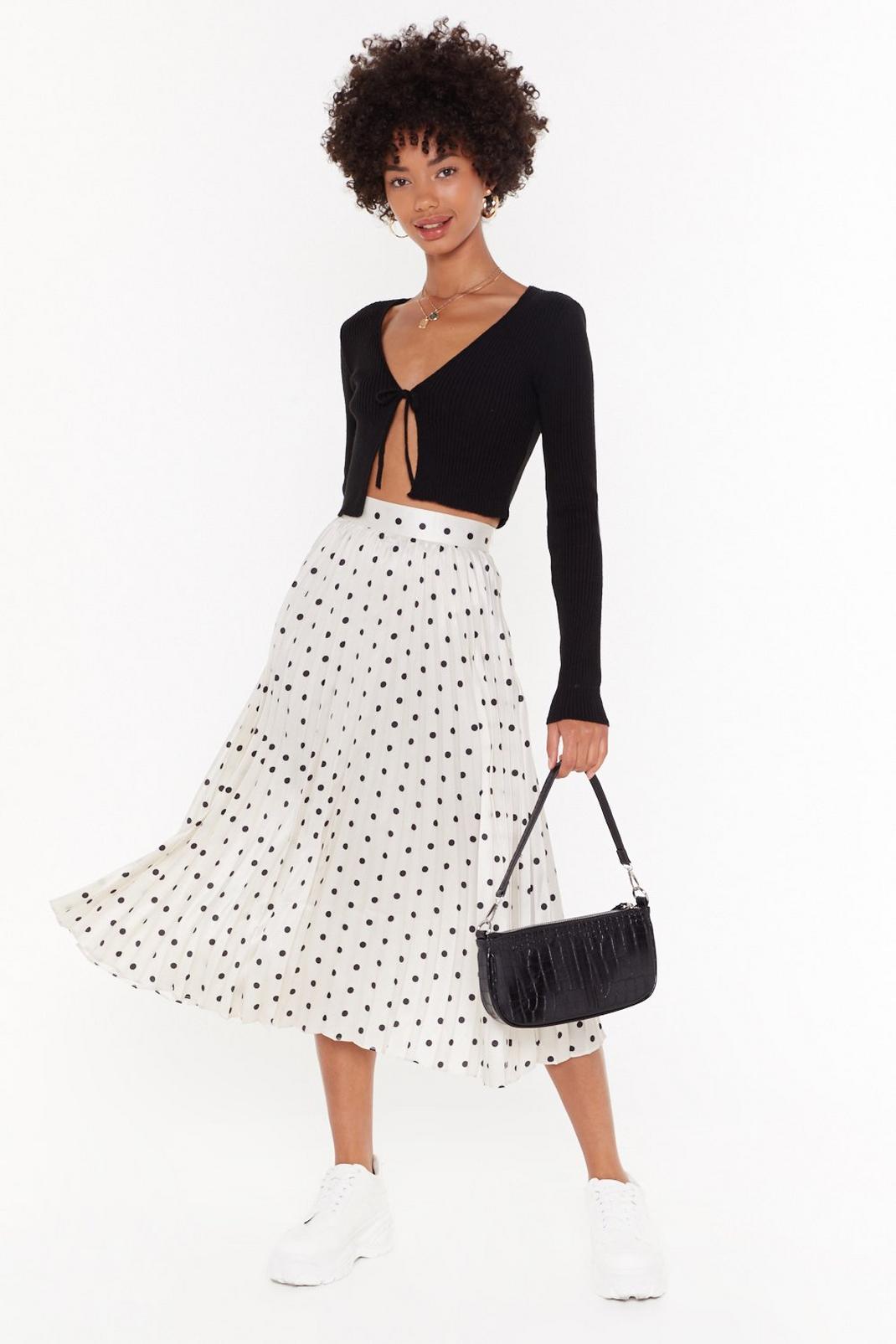 You're Totally Dot Pleated Midi Skirt image number 1