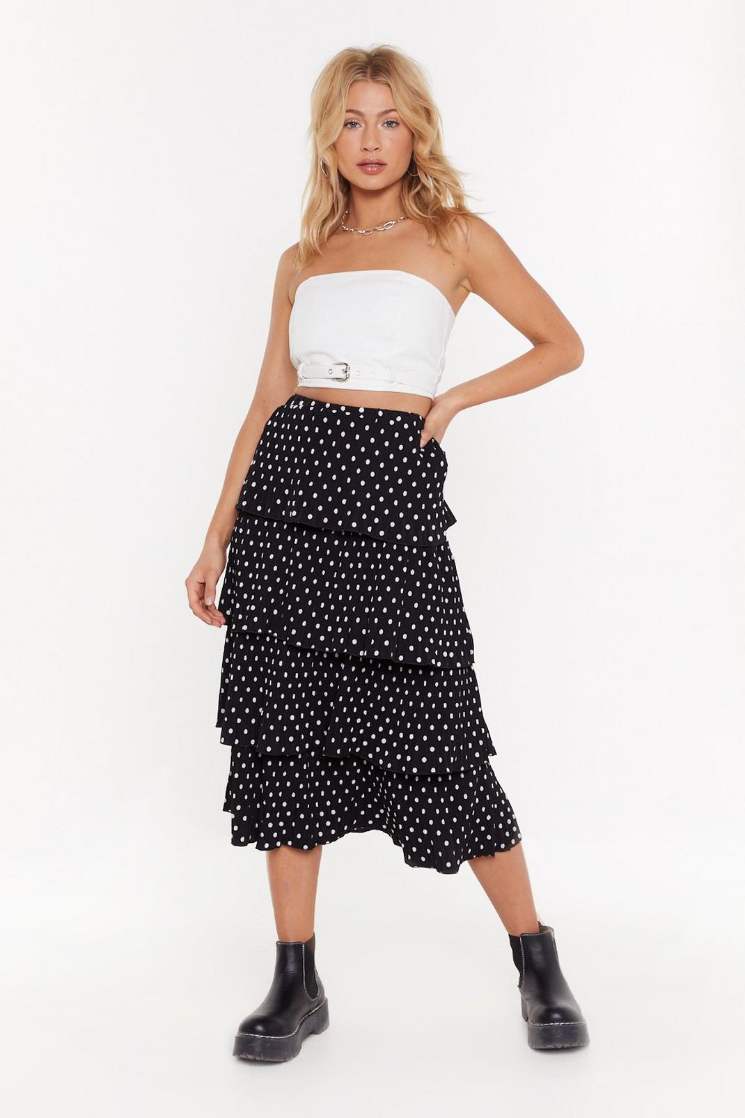Tier There and Everywhere Spotty Midi Skirt image number 1