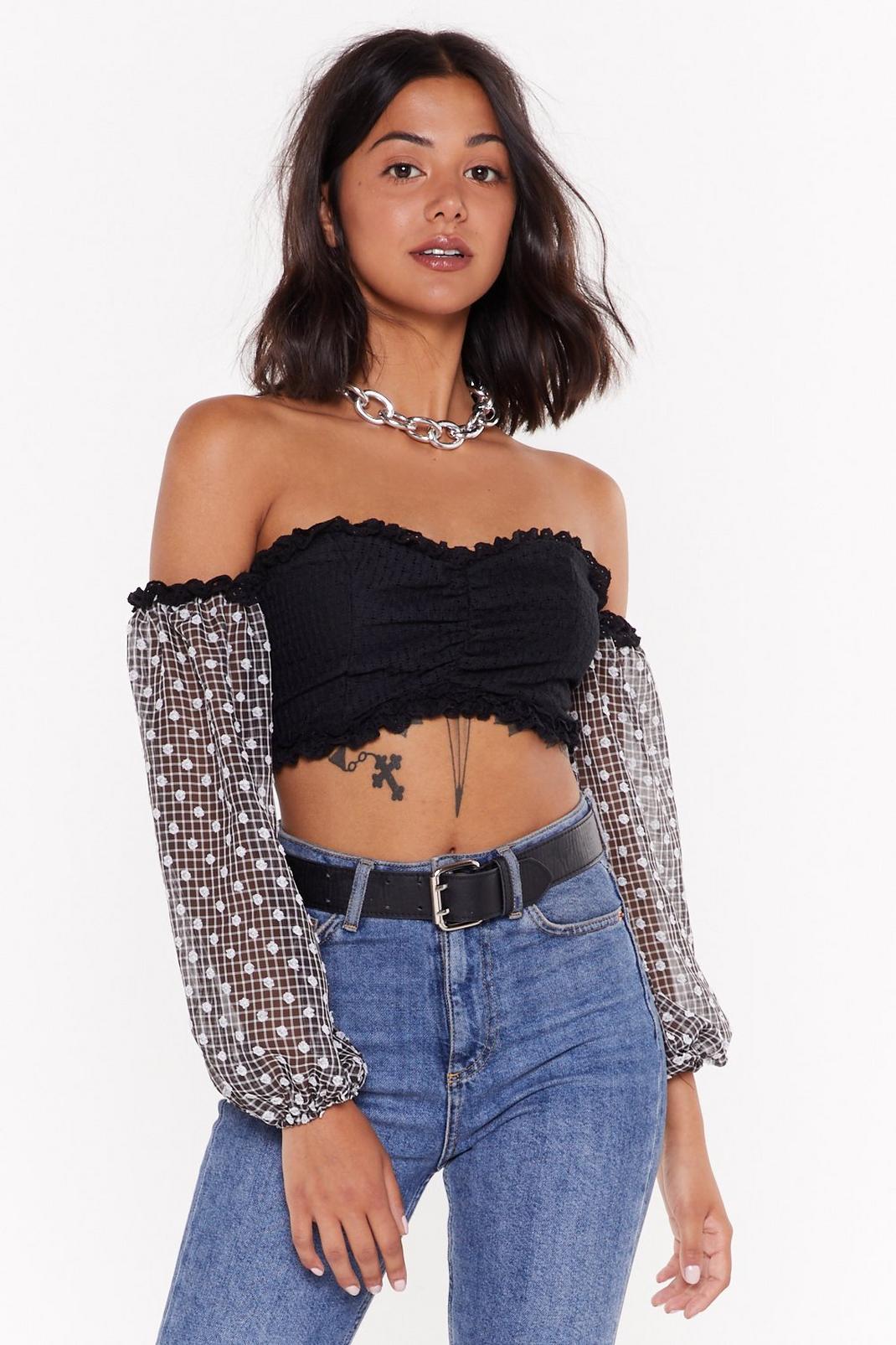 Turn the Attitude Off-the-Shoulder Crop Top image number 1
