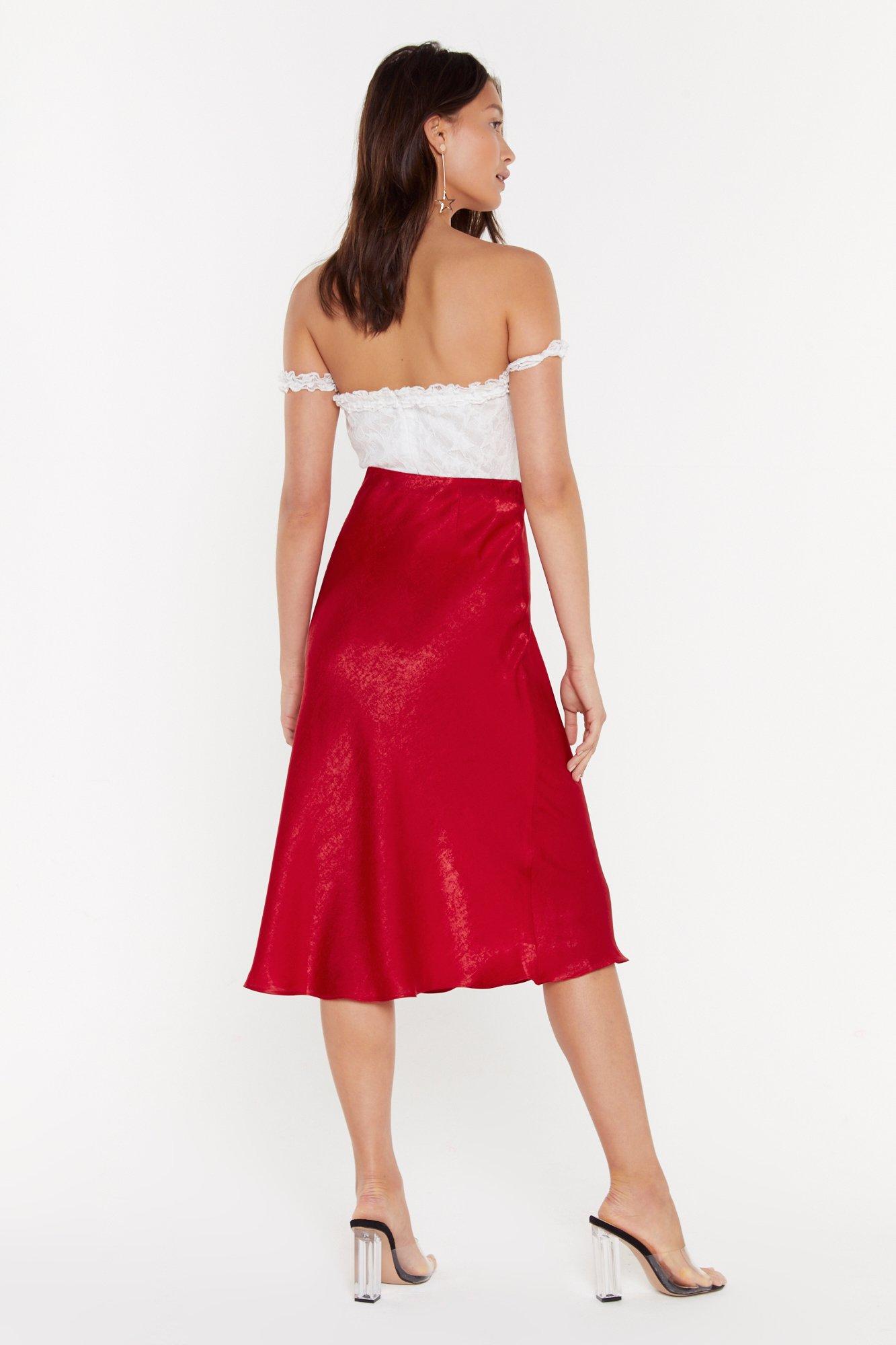 Touch By Touch Satin Midi Skirt Nasty Gal