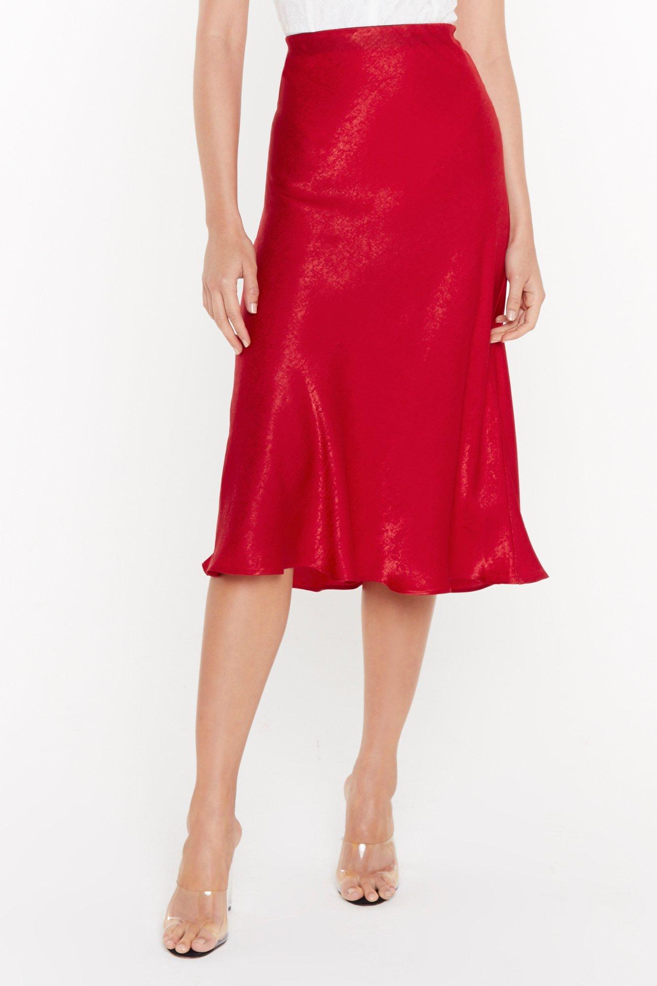 Touch By Touch Satin Midi Skirt