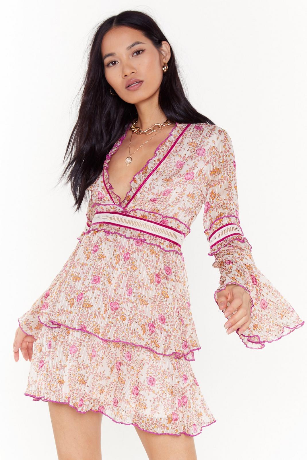 Bloomer Than Later Floral Ruffle Mini Dress image number 1