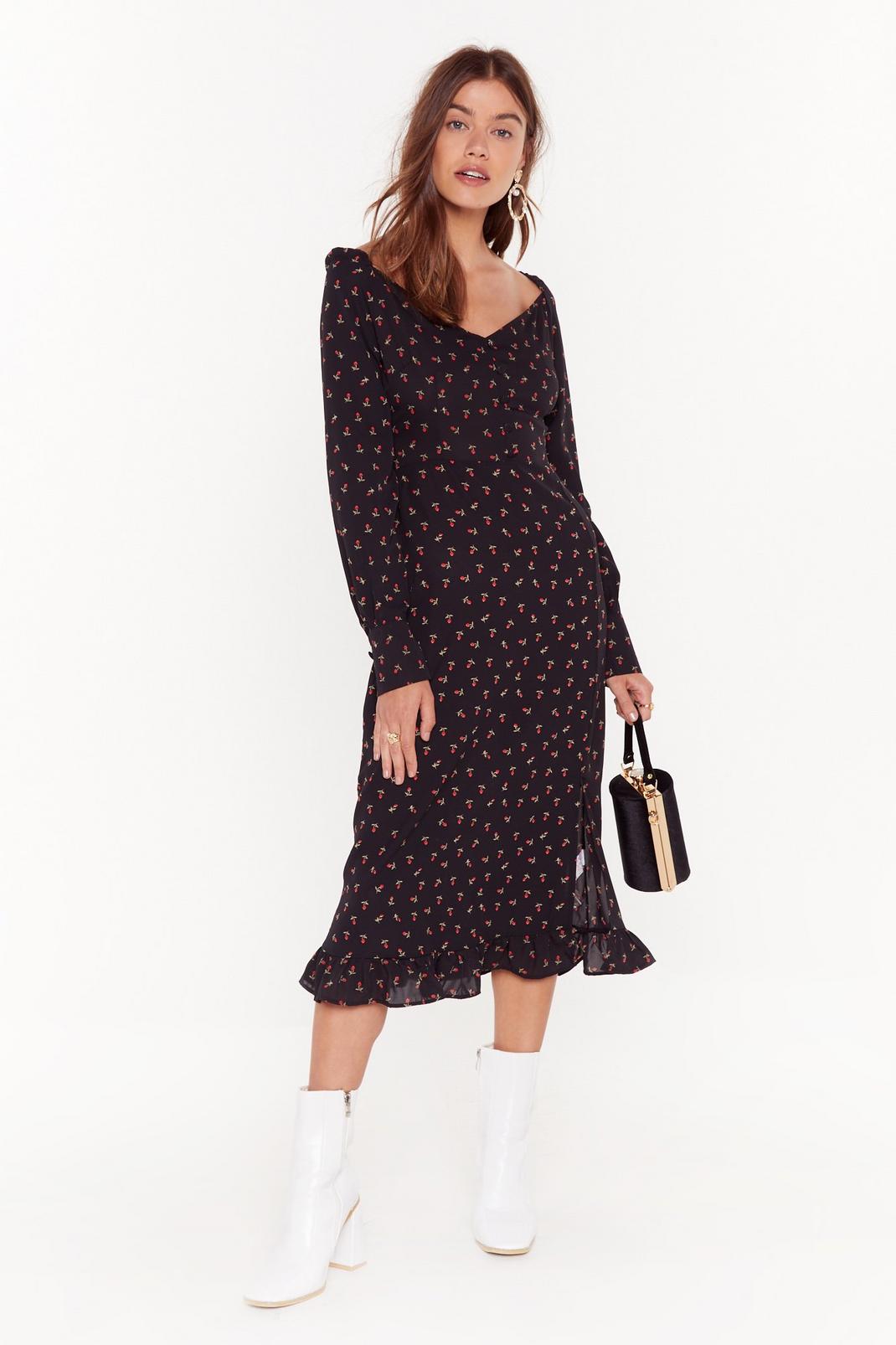 Puff Sleeve Button Down Tea Dress image number 1