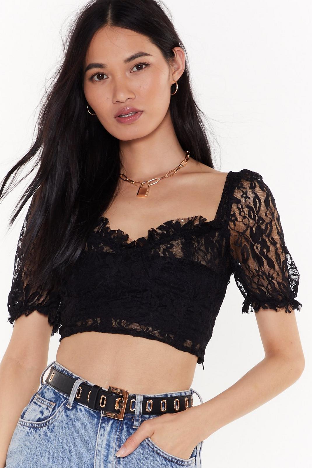 Love Never Felt Sew Good Broderie Anglaise Crop Top image number 1
