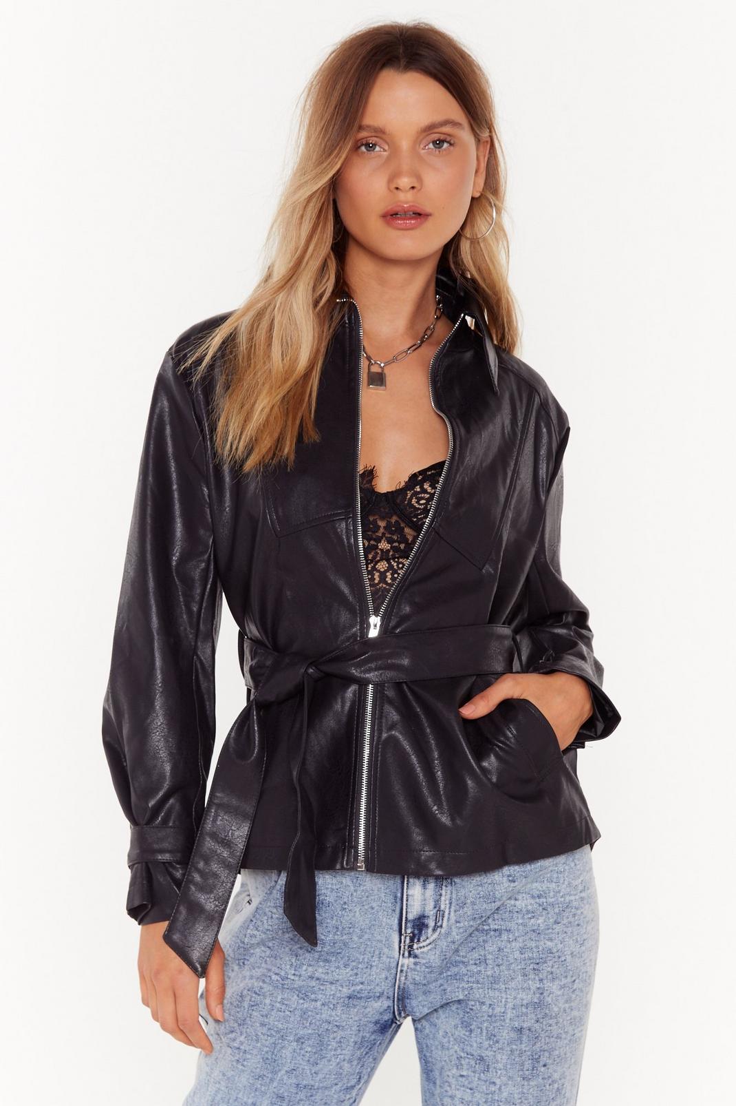 Tomorrow Leather Knows Faux Leather Zip Jacket image number 1