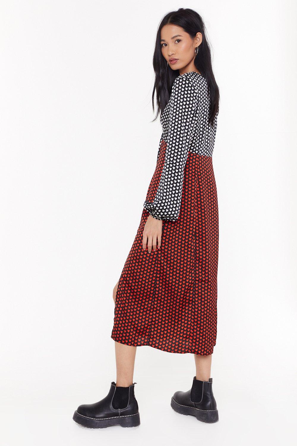 From Your Heart Contrasting Midi Dress