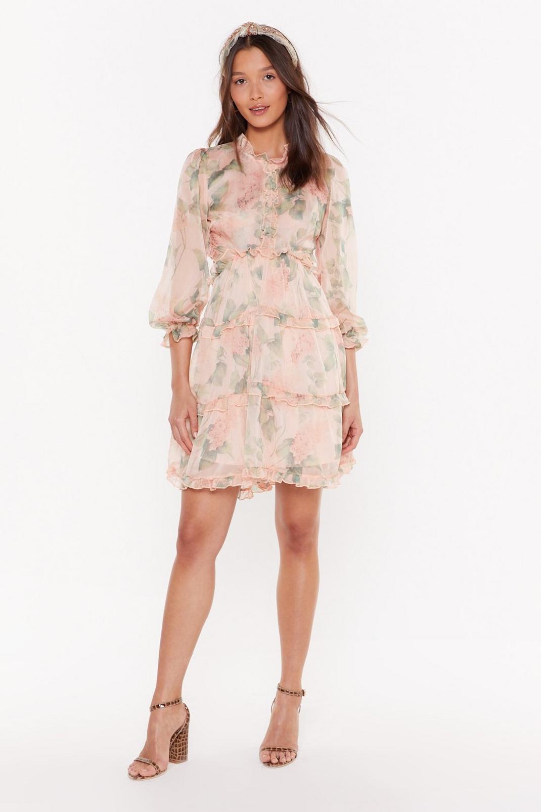 The Flowers Go By Chiffon Mini Dress image number 1