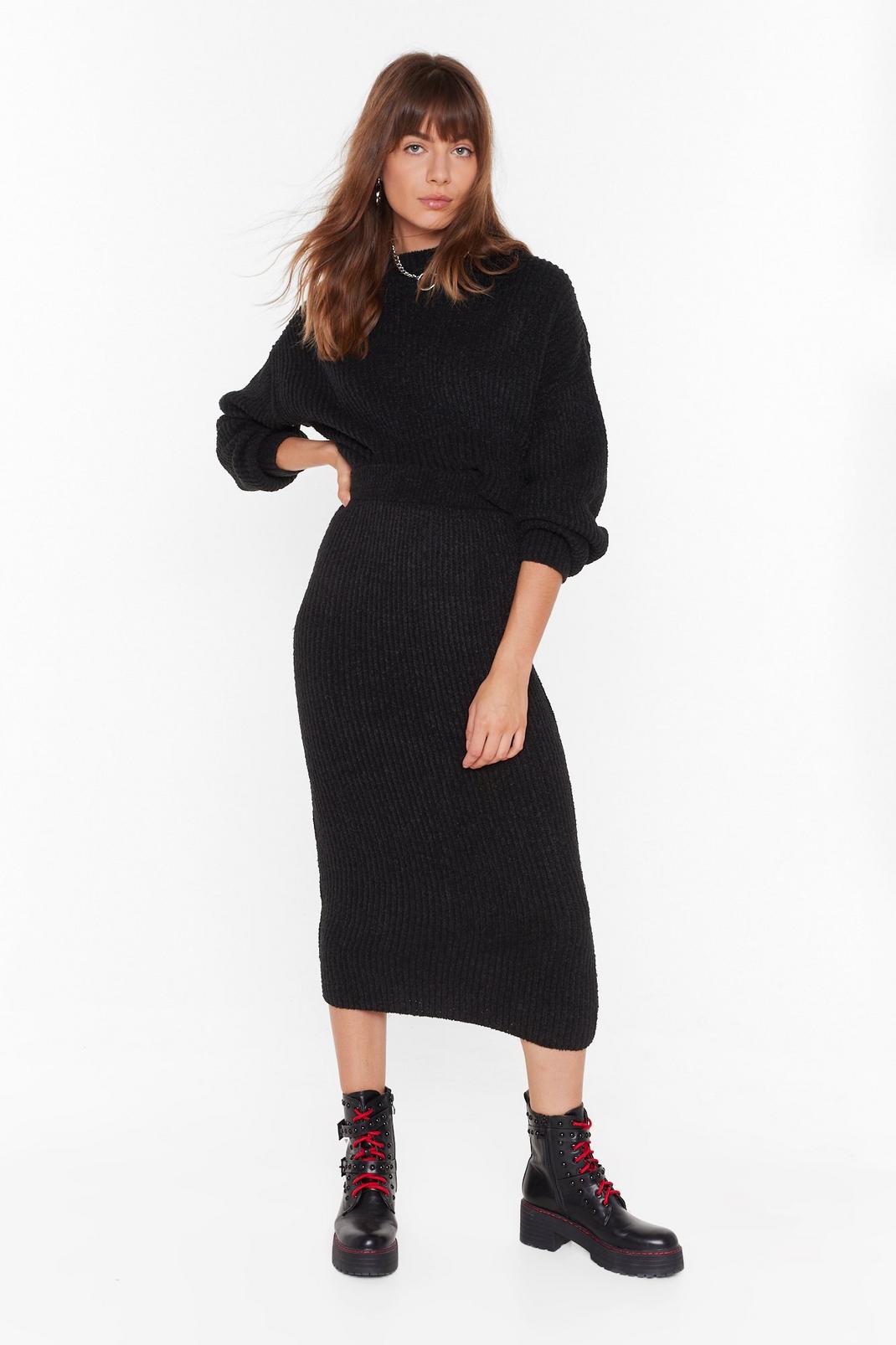 Ain't No Doubt About Knit High-Waisted Midi Skirt image number 1